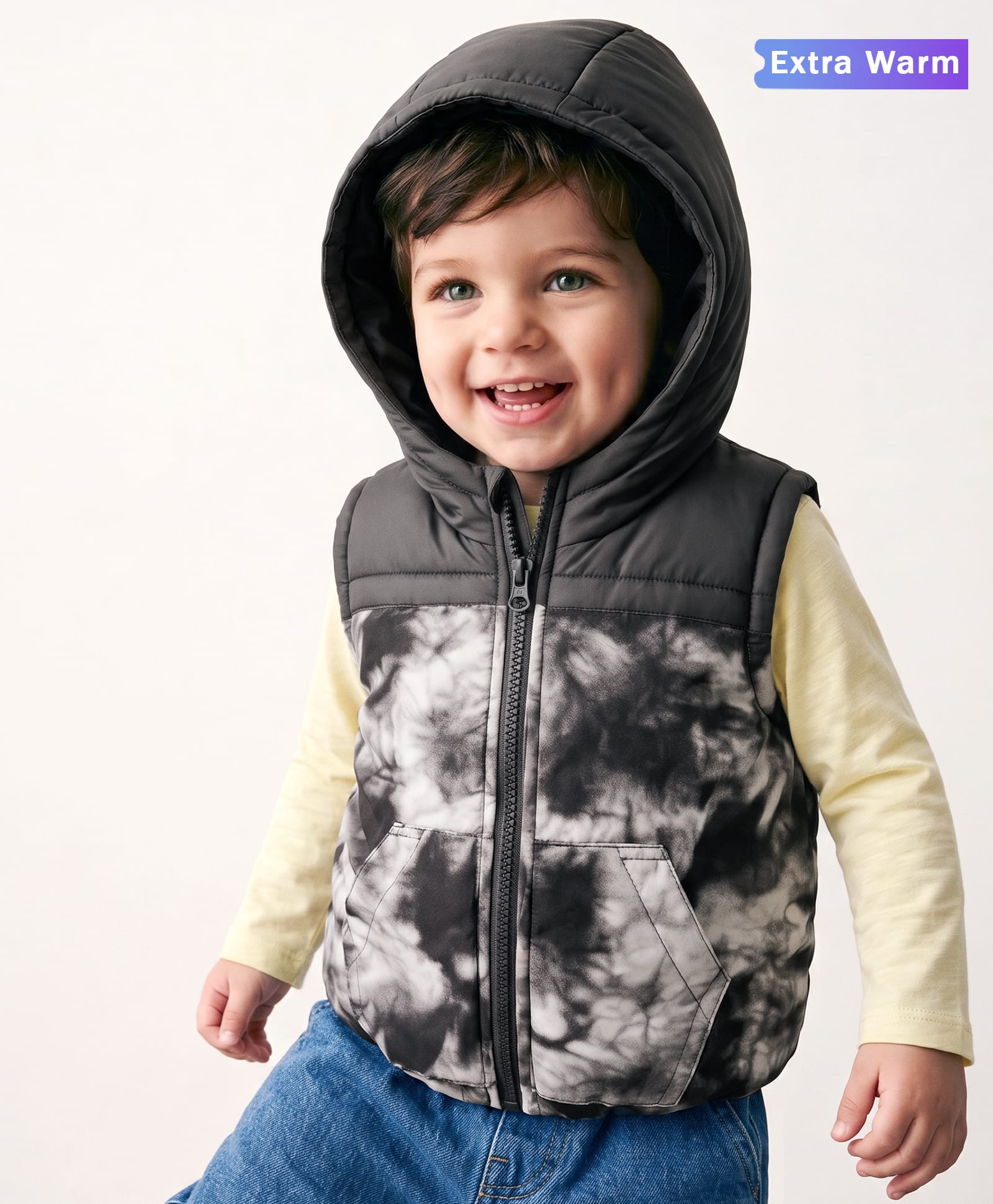 Babyoye Sleeveless Quilted Gilet - Grey-image-3