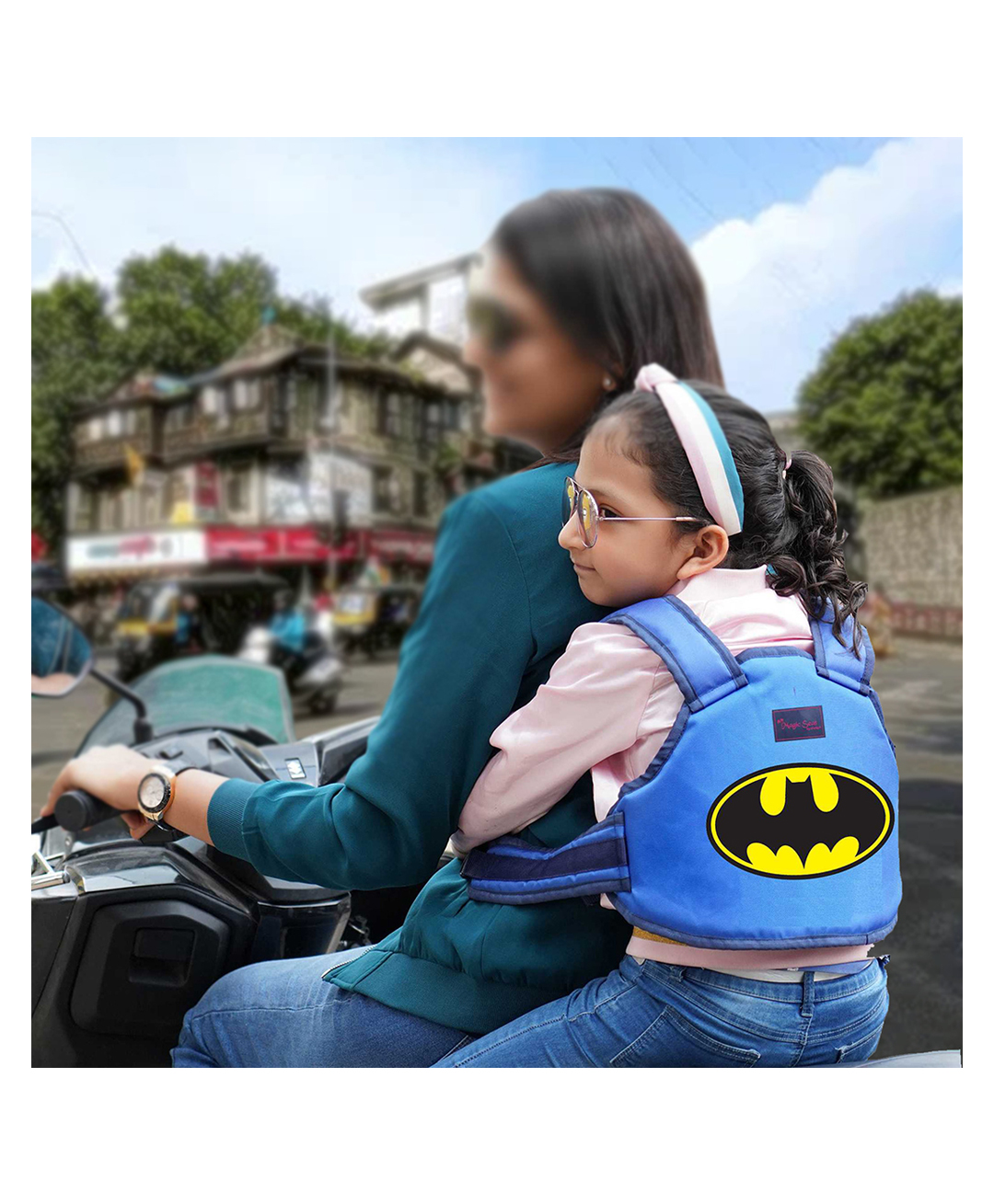Magic Seat Two Wheeler Safety Seat Belt Batman Theme - Blue-image-25