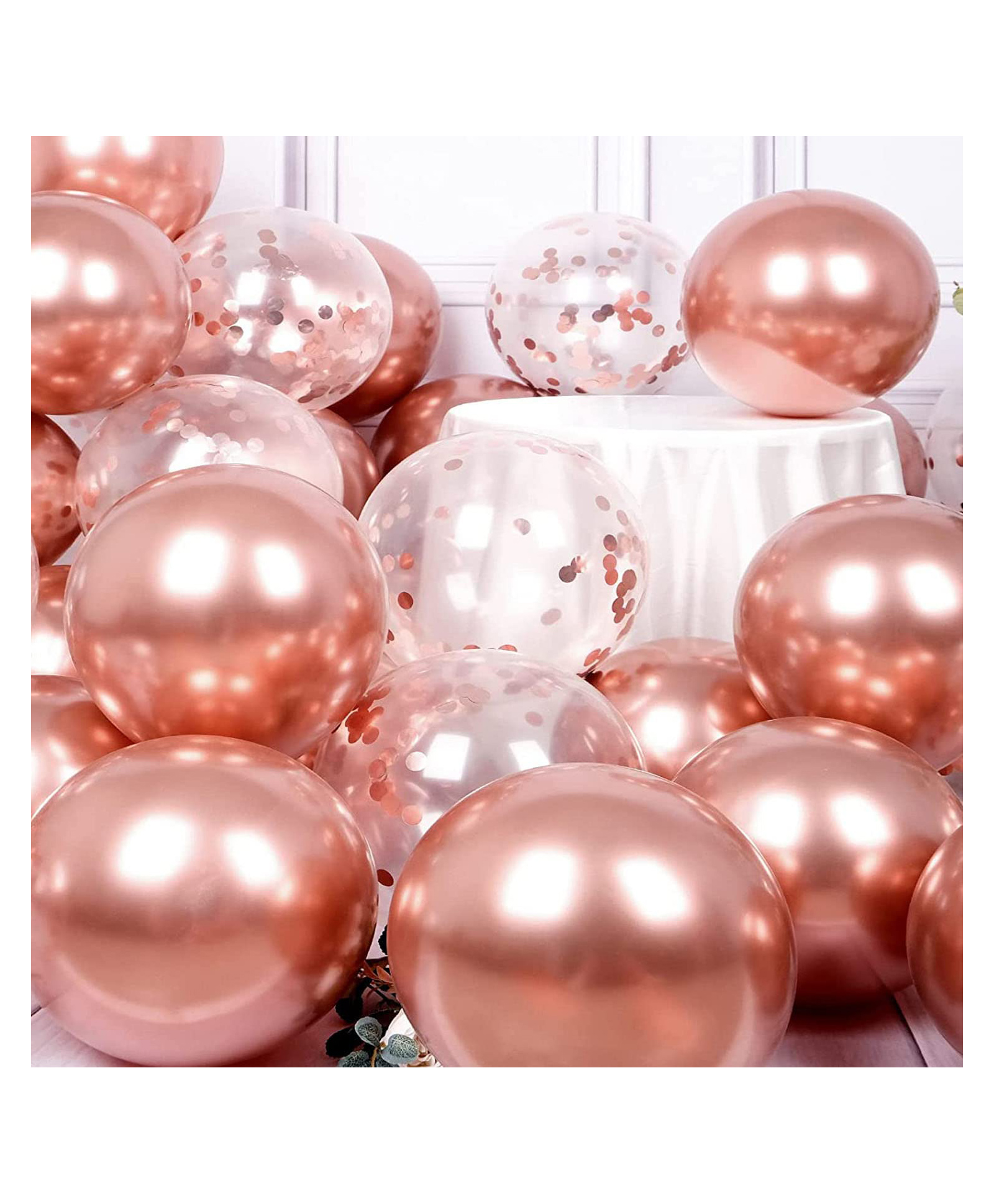 JOHRA Bachelorette party Decorations Rose Gold / Confetti Balloons Rose Gold / Confetti Balloons for Birthday / Rose Gold Birthday Decoration / Theme Balloons - Pack of 20-image-46