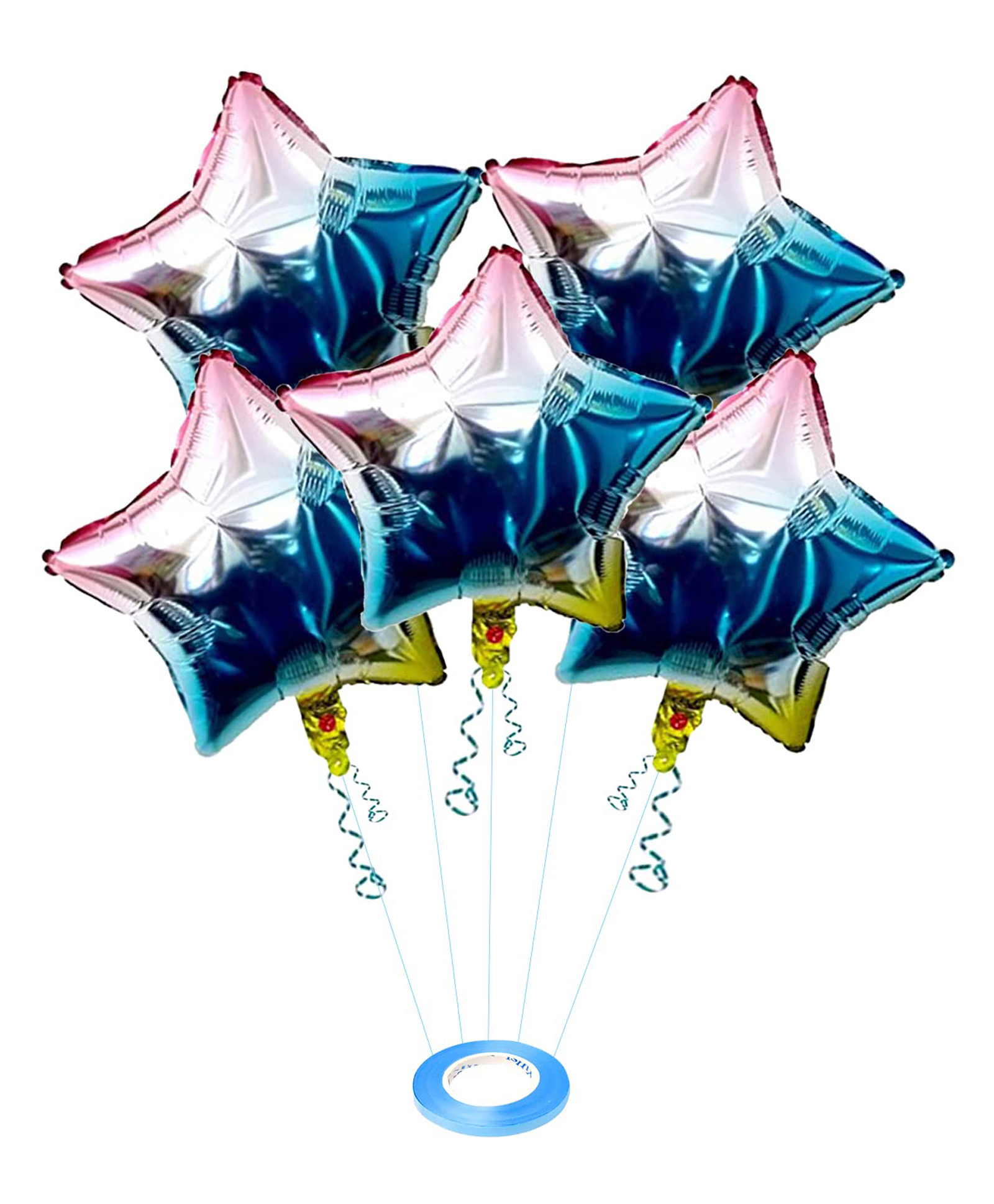 JOHRA (Pack of 5) 18 Inch Multicolor Star Shaped Foil Balloon With Ribbon / Star Shape Balloons for Decoration / Birthday Balloons for Decoration - Unicorn-image-24