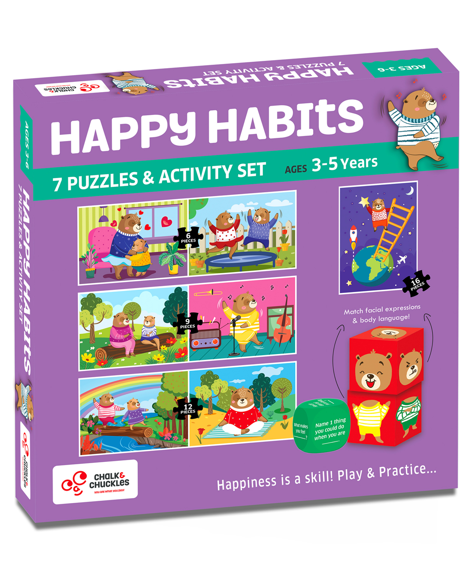 Chalk and Chuckles Happy Habits 7 Puzzles and Activity Set - Multicolor-image-38