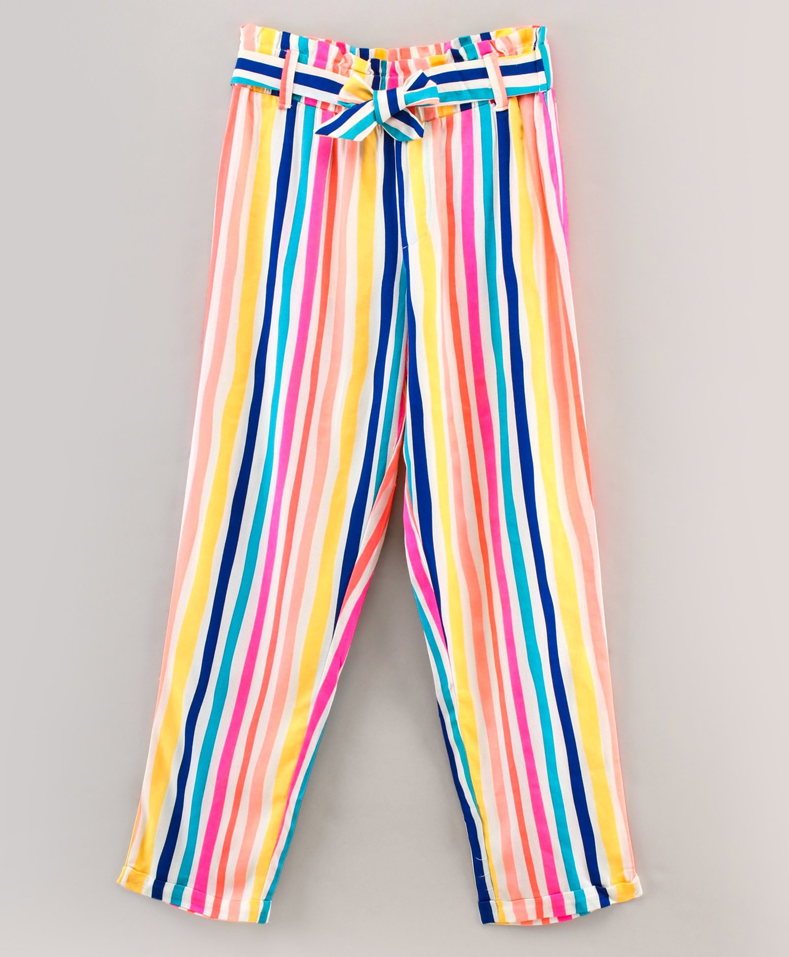Vitamins Ankle Length Cotton Striped Pants- Multicolor-picture-22