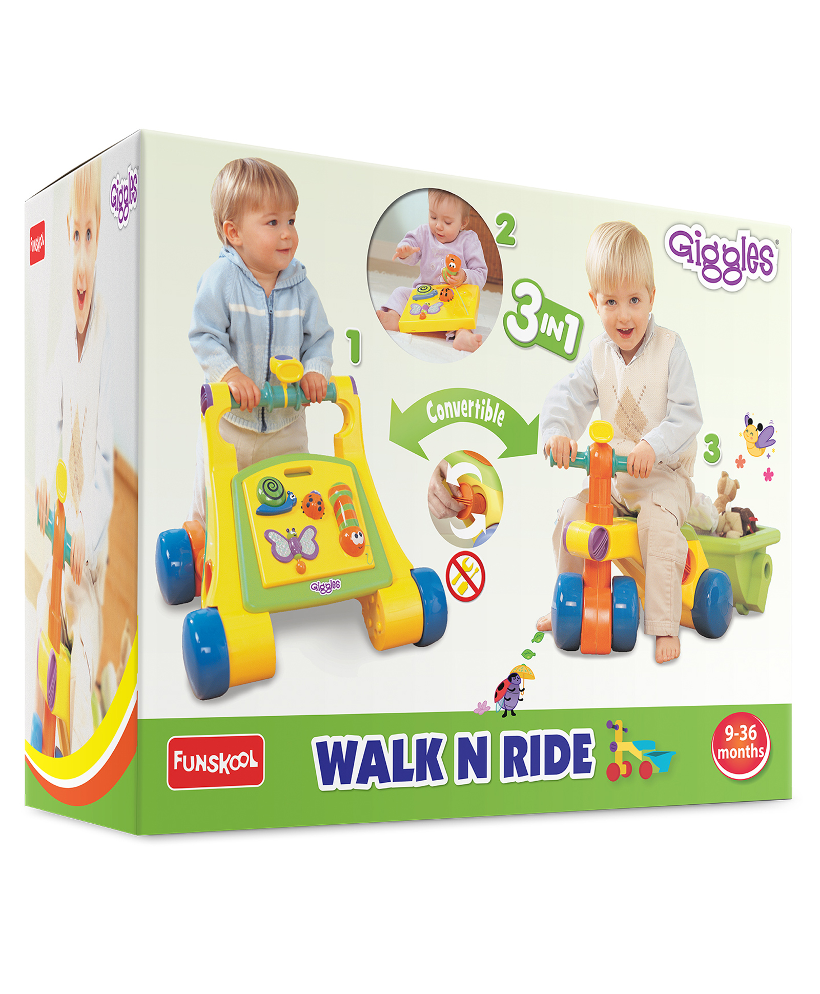 Giggles Manual Push 3 In 1 Walk Ride Sit & Play Ride On - Mutlicolour-picture-46
