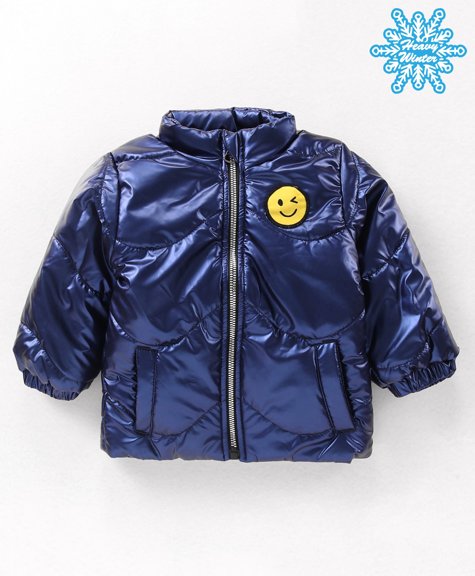 Babyhug Full Sleeves Quilted Jacket - Blue-image-48