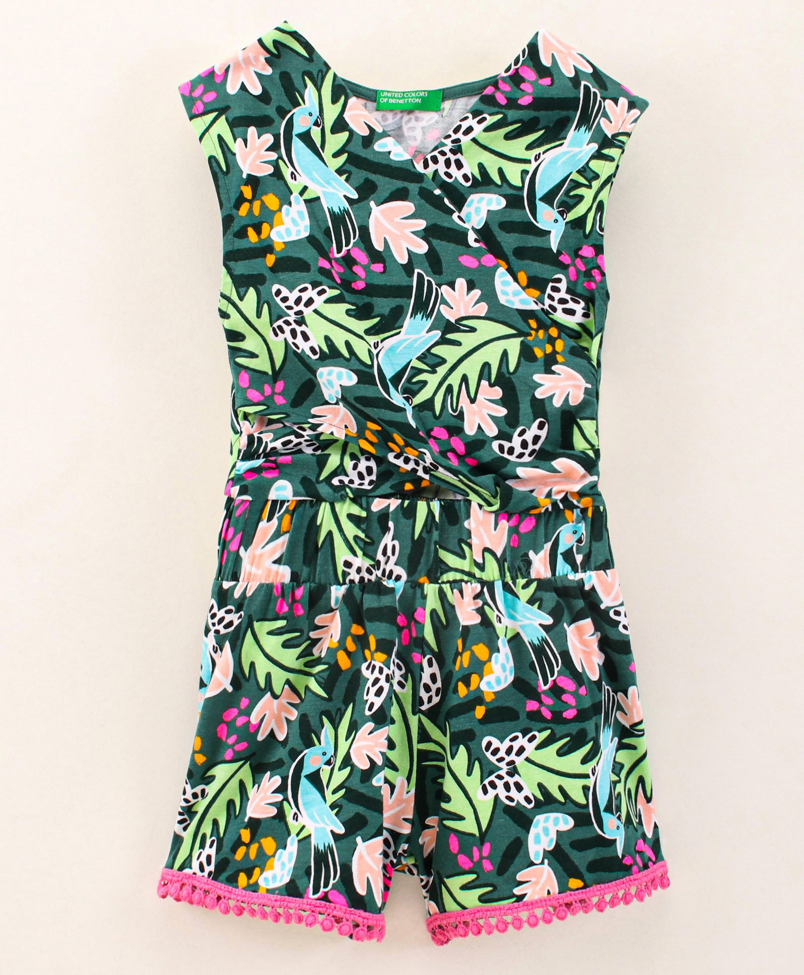 UCB Sleeveless Jumpsuit Floral Print - Teal Green-picture-33