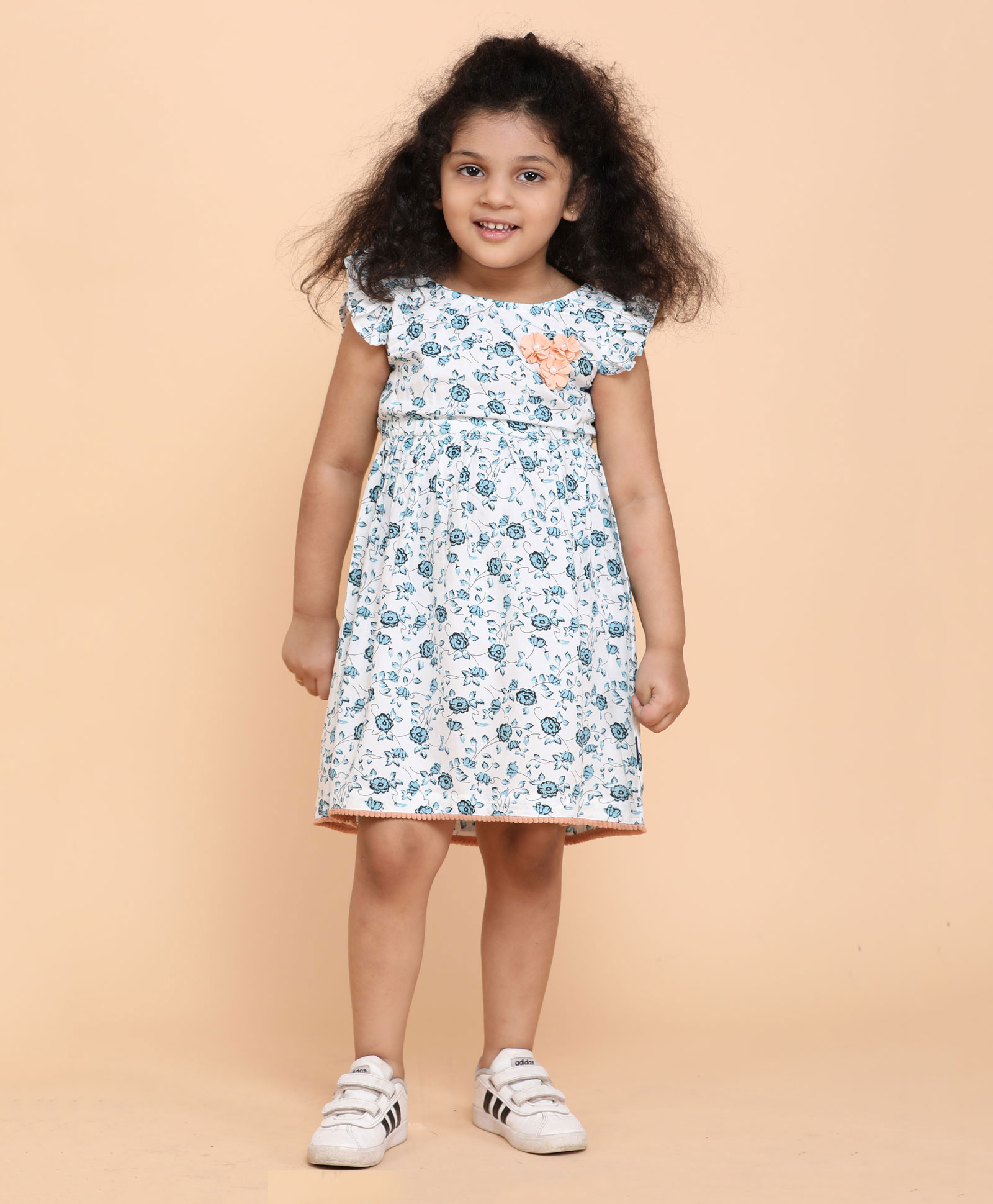 Little Carrot Cap Sleeves Floral Print 
