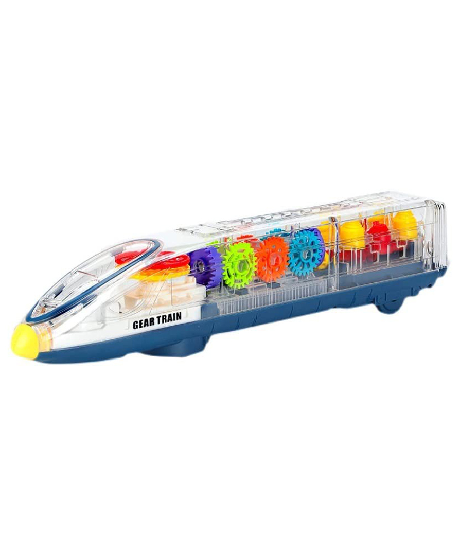 VGRASSP Gear Display Transparent Vehicle Toy for Kids 360 Degree Rotating Concept Racing with 3D Flashing LED Lights and Music Train (Colour may vary)-image-21