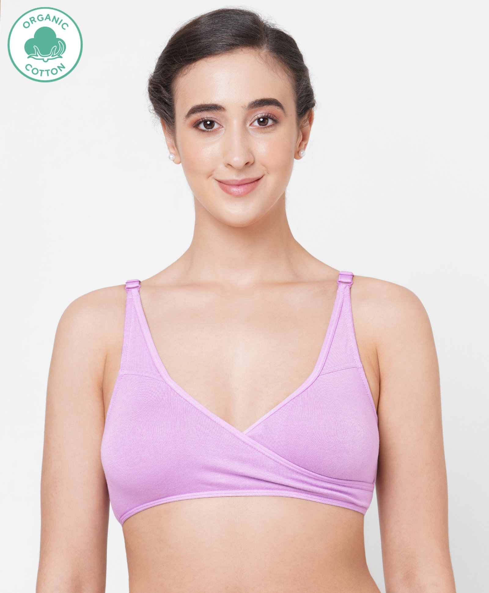 ECOMAMA Organic Cotton & Bamboo Antimicrobial Sleeping/Feeding Bra - Violet-picture-16