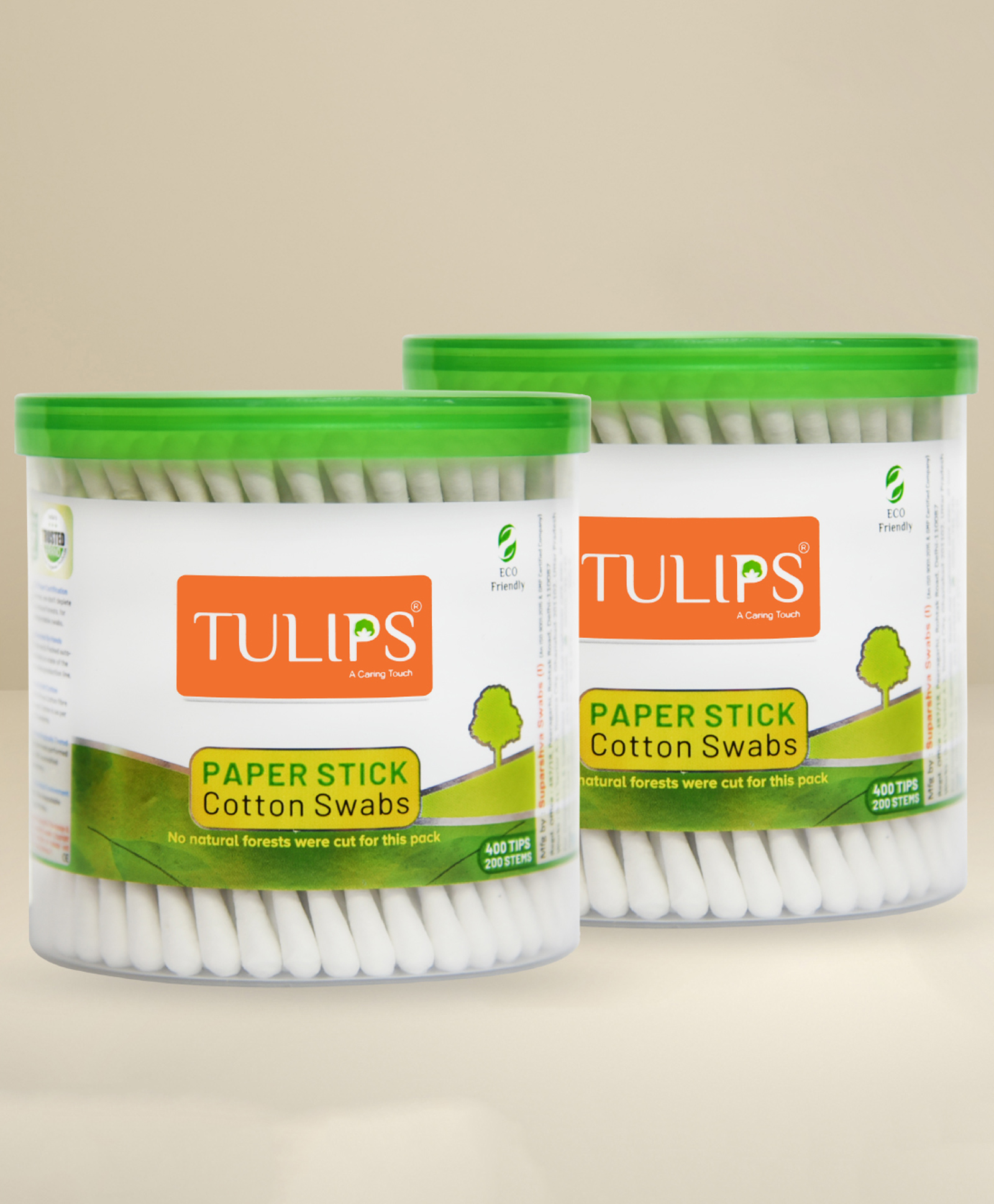 Tulips Biodegradable Cotton Buds Swabs Pack of 2 - 200 Pieces Each-image-46