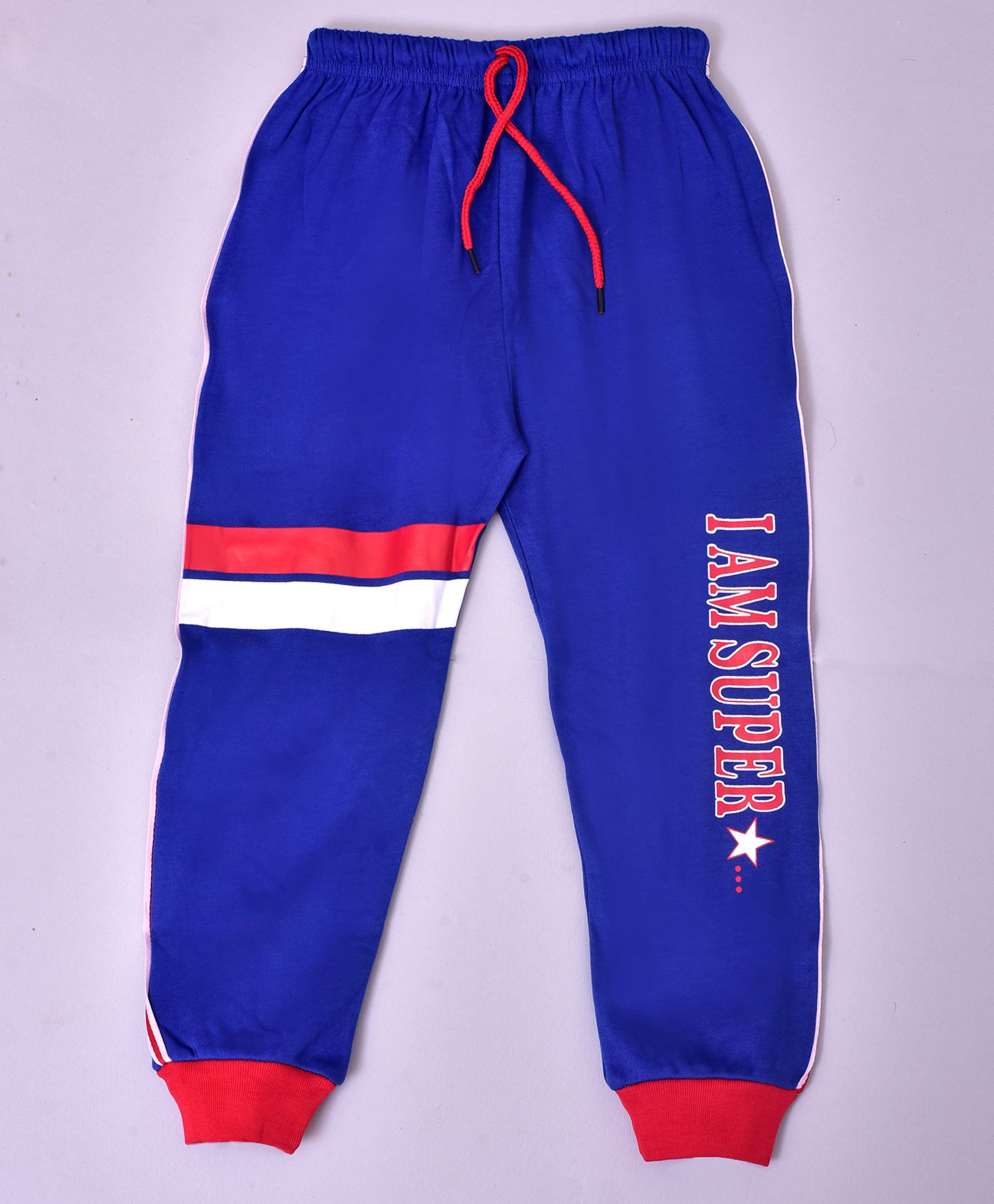 Kiwi I Am Super Print Drawstring Closure Track Pants  - Blue-picture-23