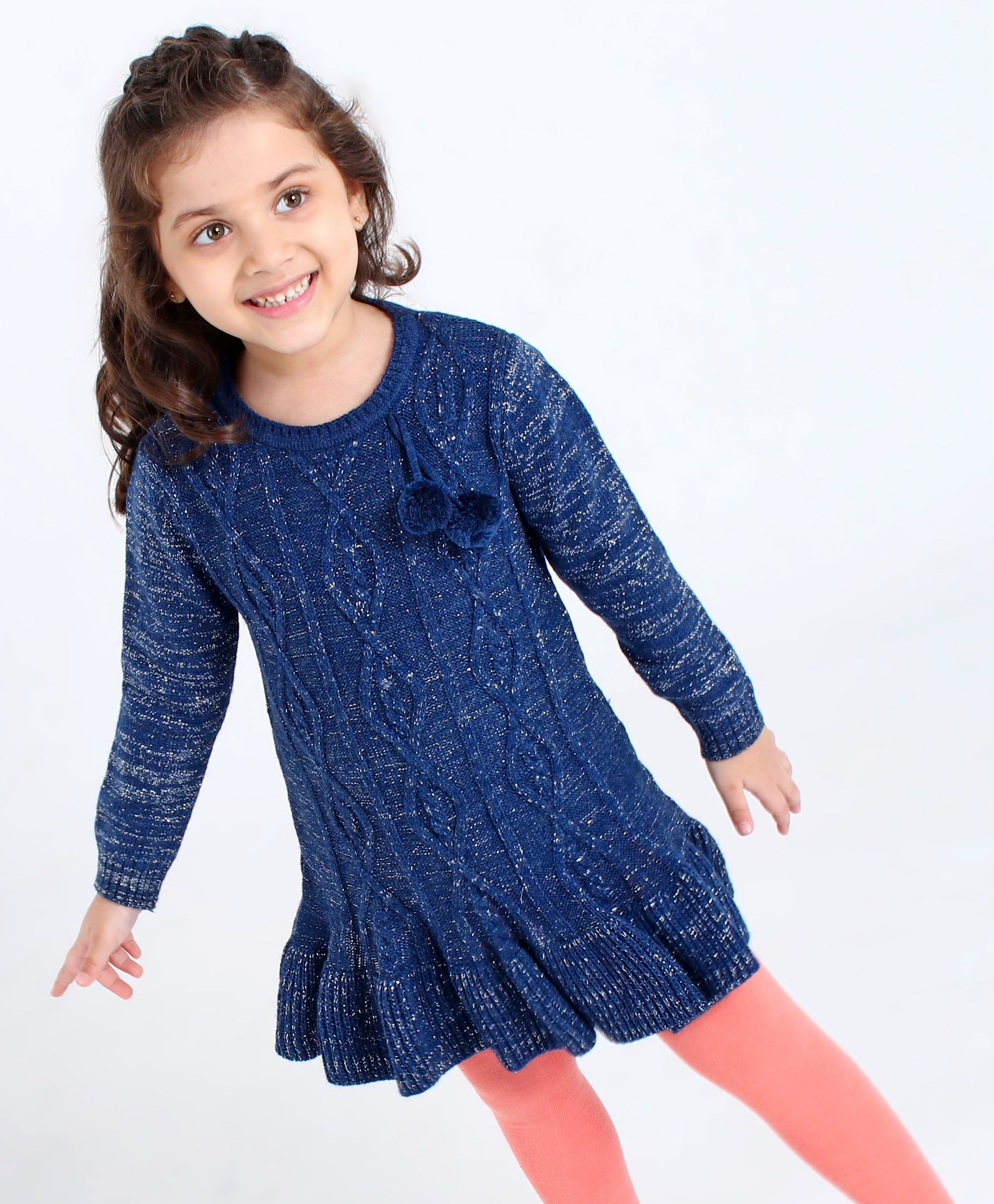Babyhug Full Sleeves Solid Sweater Tassel & Glitter Detailing- Blue-image-22
