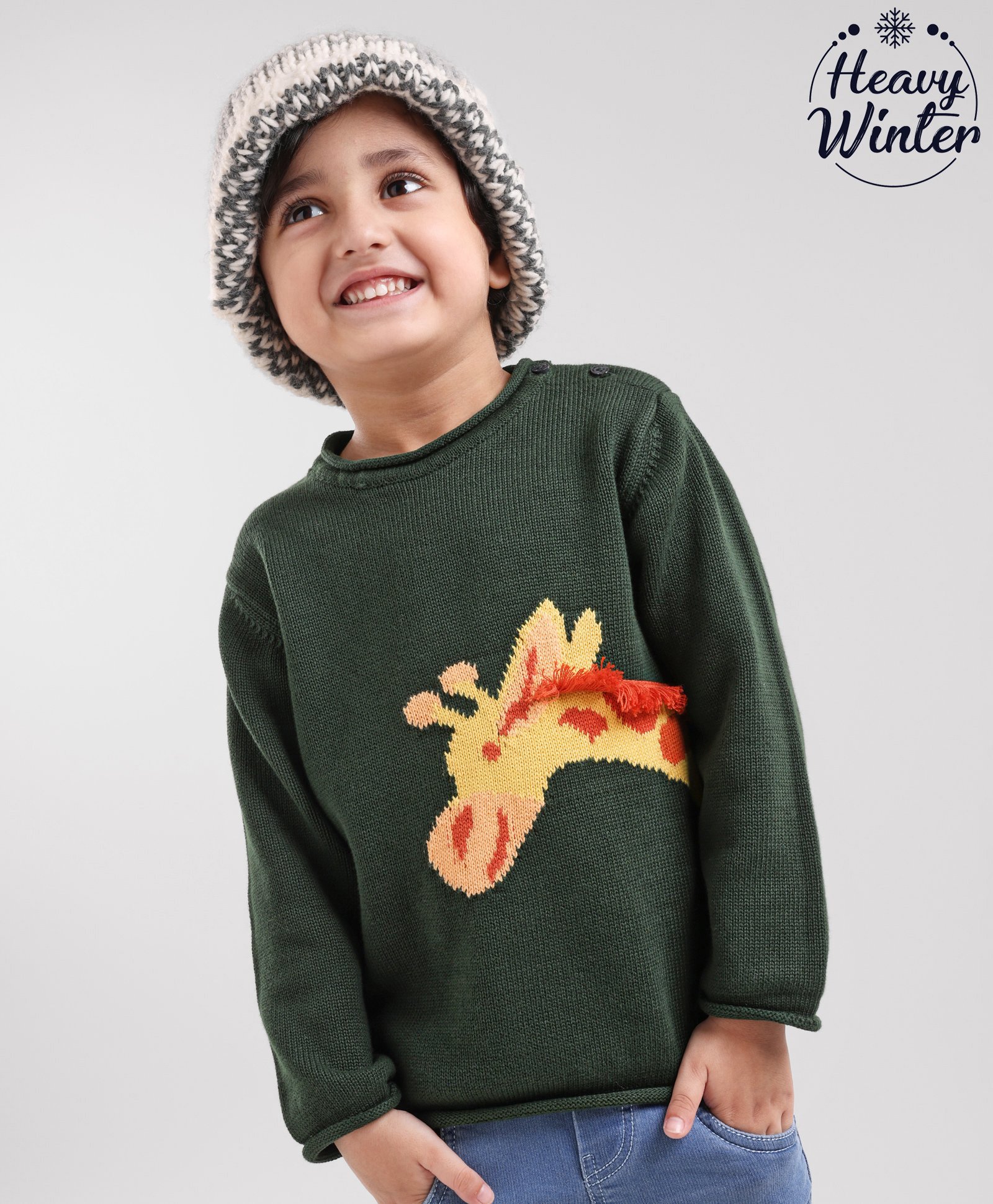 Babyoye Eco Conscious 100% Cotton Na Pullovers Animal Print - Green-image-2