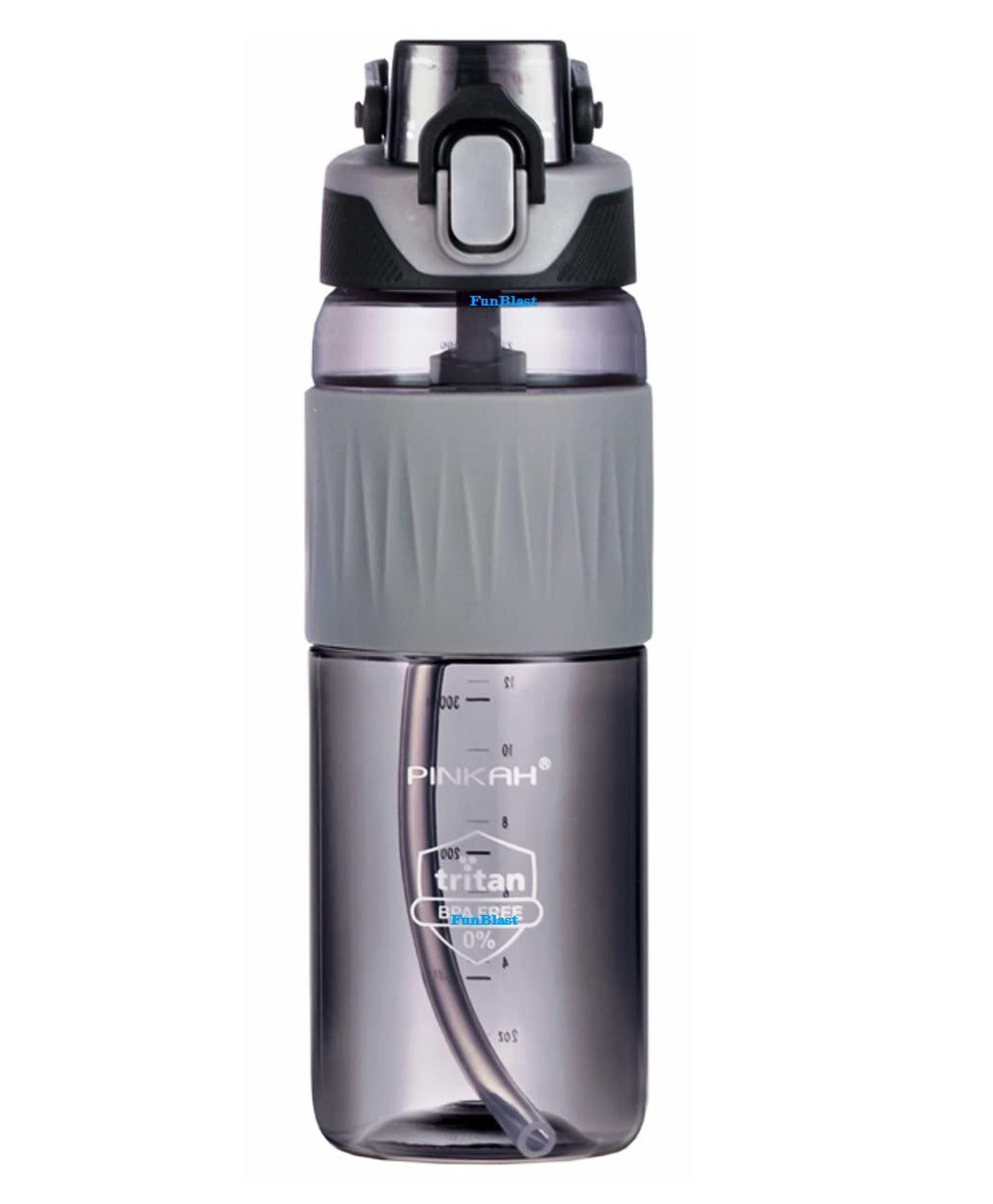 FunBlast Tritan Water Bottle with Straw and Sipper  1100 ML (Black Color)-image-8