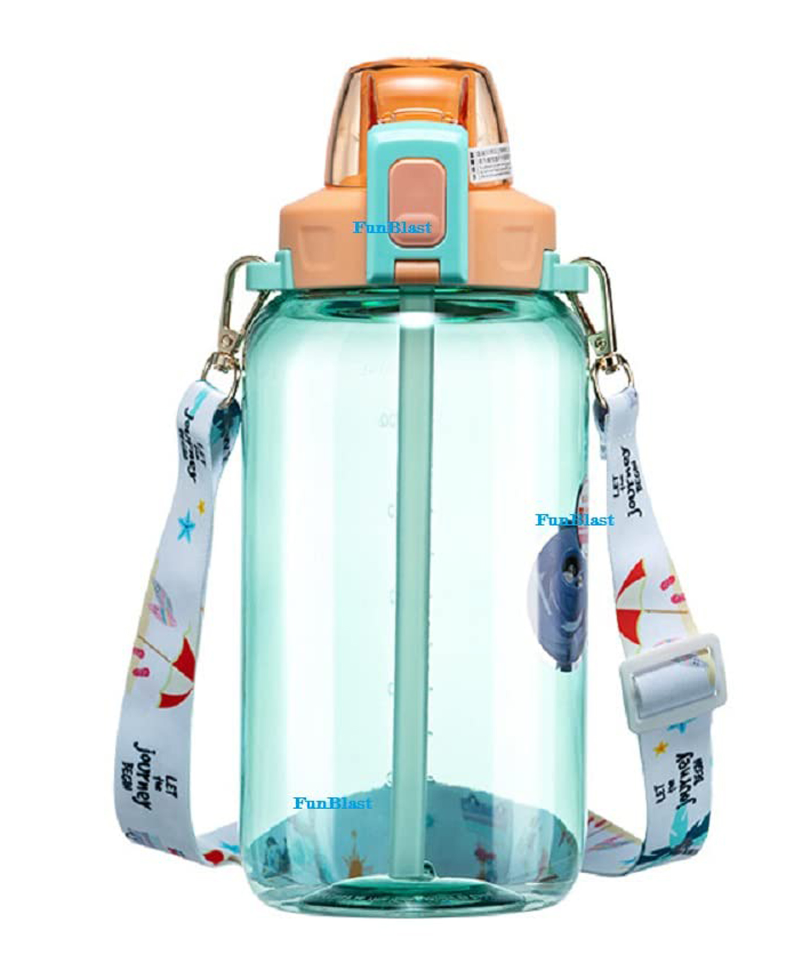 FunBlast Water Bottle with Straw Green - 1200 ml-image-10