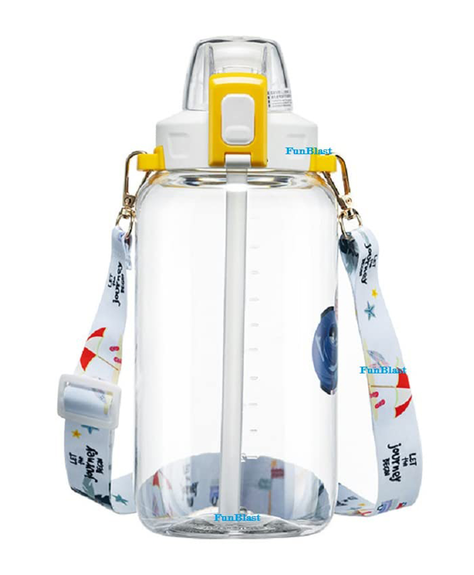 FunBlast Water Bottle with Straw White - 1200 ml-image-14