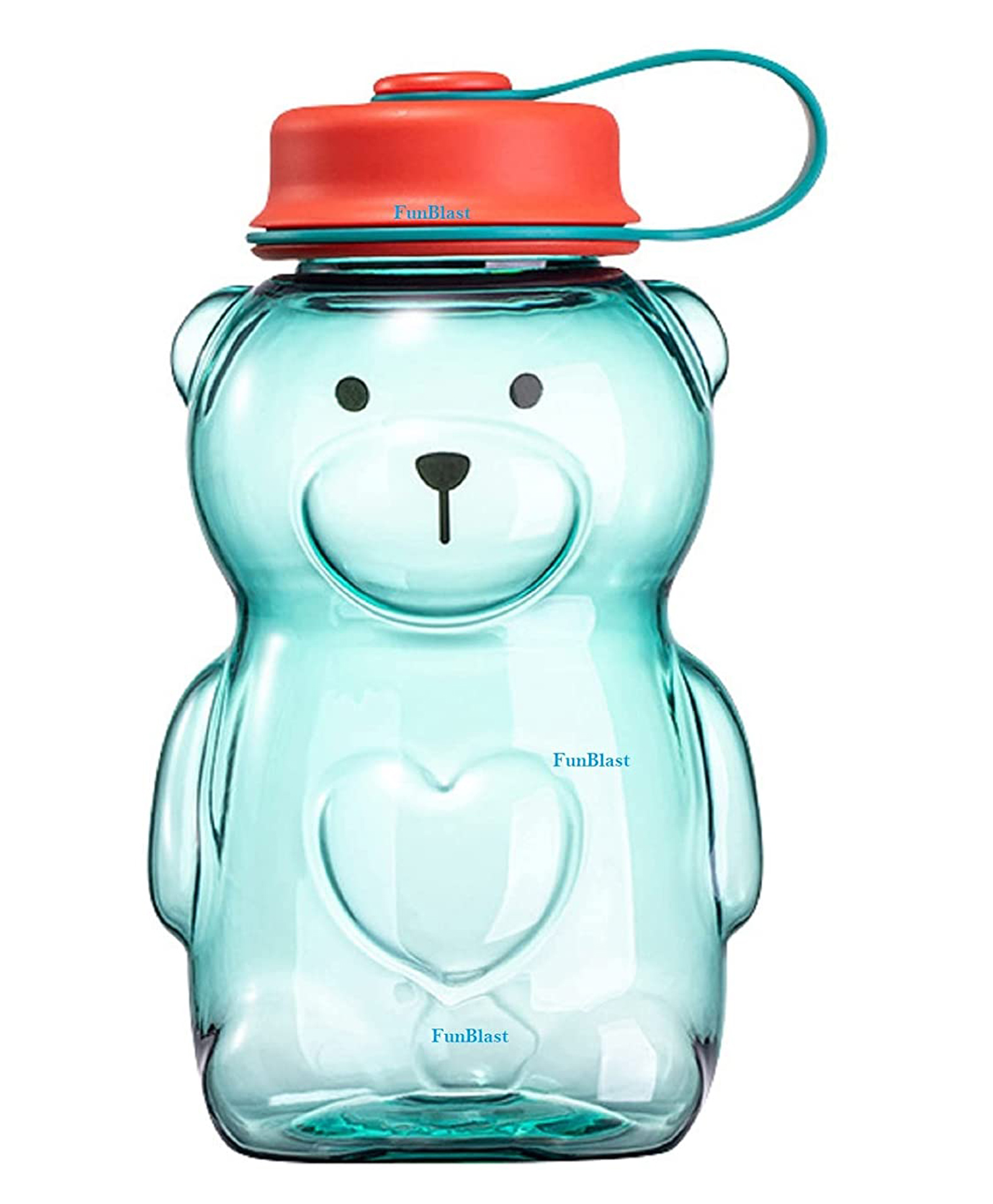 FunBlast Teddy Shaped Water Bottle with Straw Green - 430 ml-picture-12