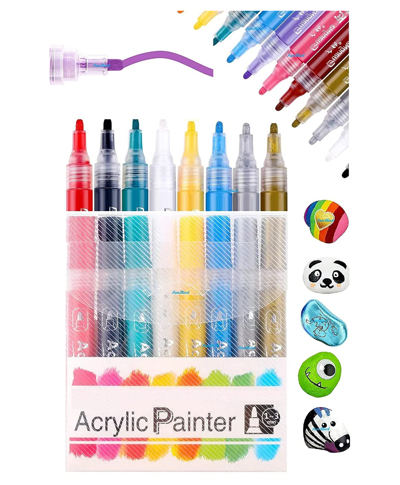 FunBlast Acrylic Marker Colors set  8 Acrylic Markers-picture-22