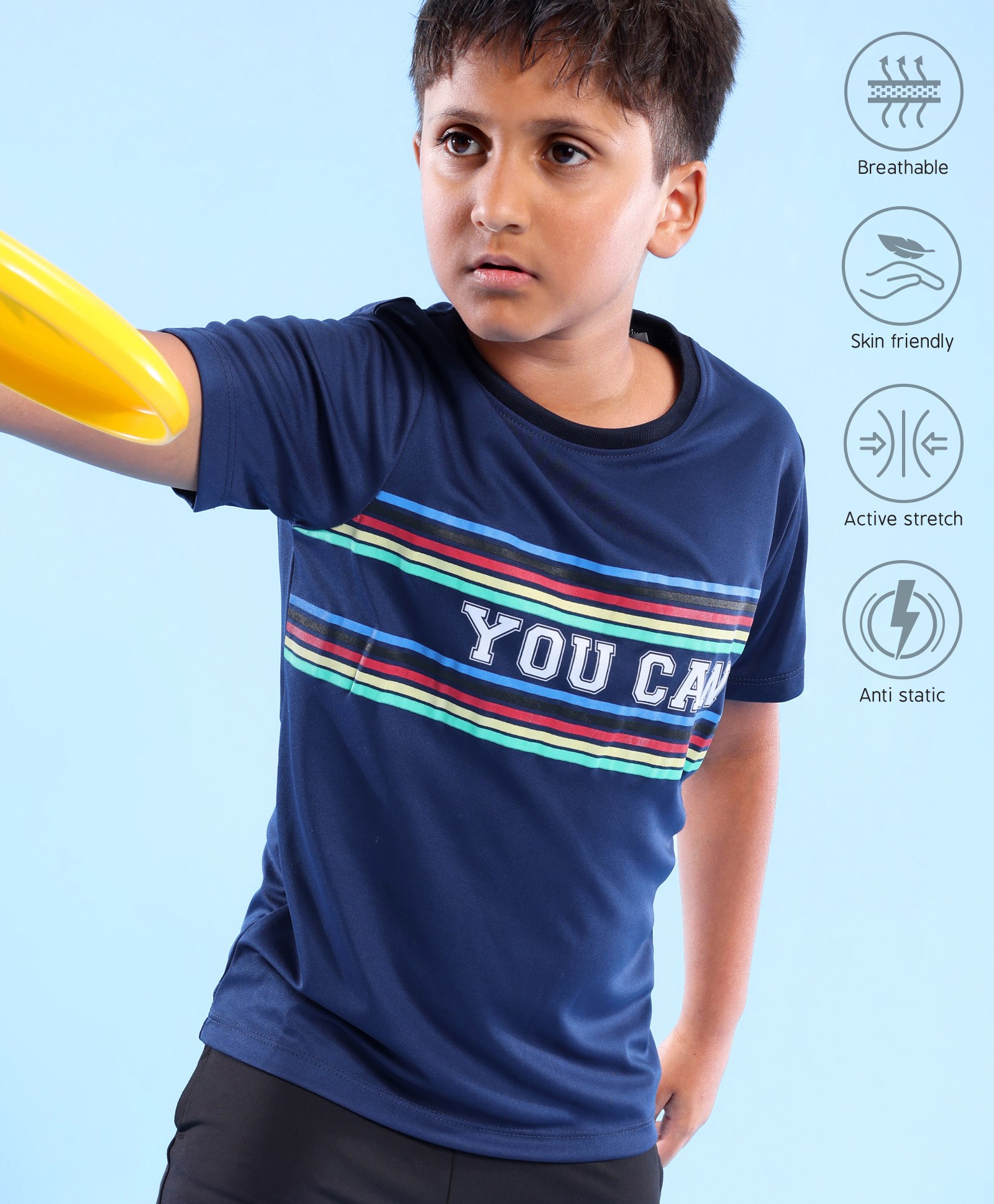 Pine Active Half Sleeves T-Shirt Text Print - Navy Blue-image-41