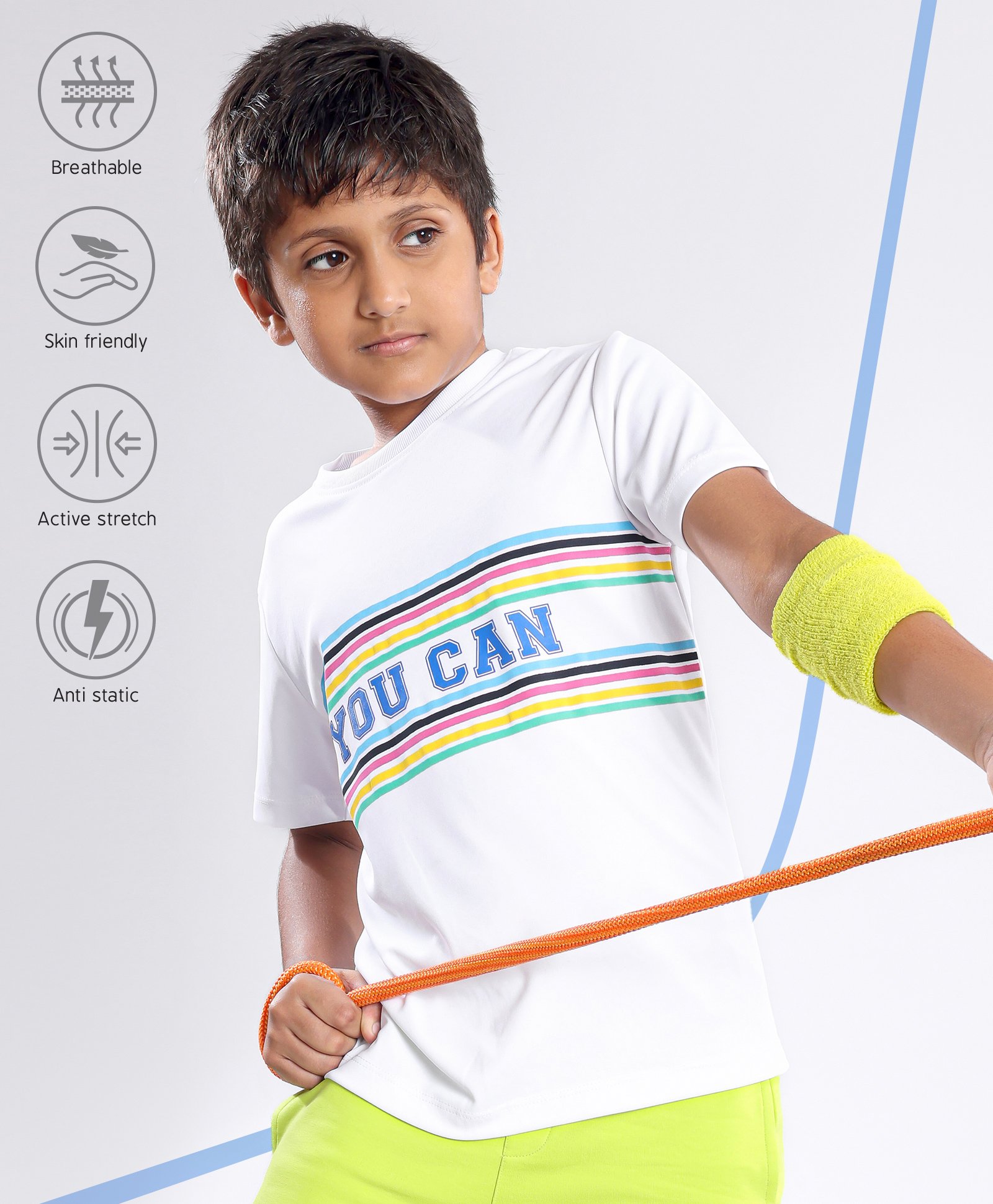 Pine Active Half Sleeves Striped and Text Print T-shirt - White-picture-19