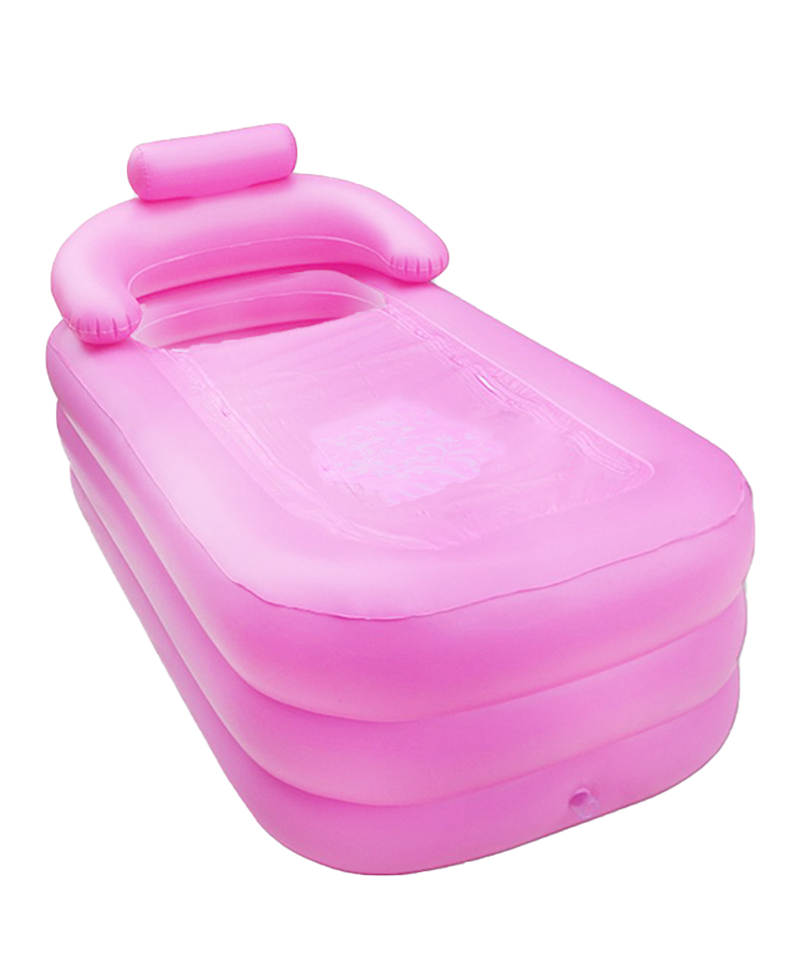 SYGA Inflatable Foldable Bathtub Plastic Bath Barrel Swimming Pool For Adult Inflatable PVC Bathtub Folding Spa bathTub - Pink-image-17