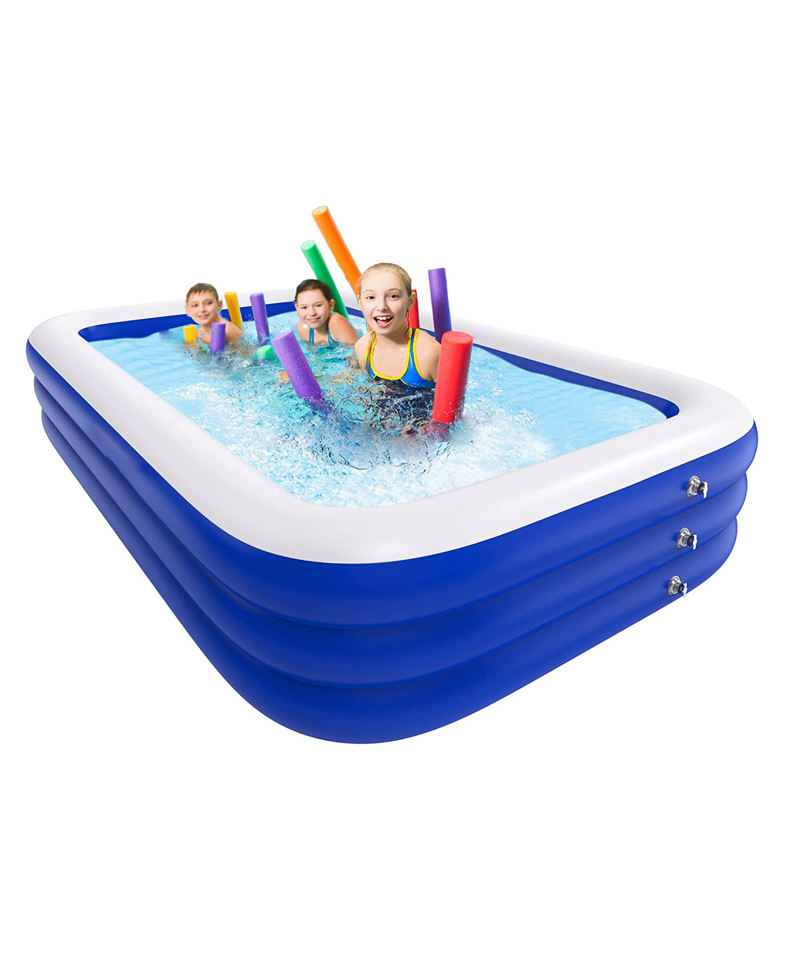 SYGA Rectangular Family Swimming Pool Inflatable Tub Kiddie Pool 3 Layer 2.1 Meters BathTub for Kids, Adults, Outdoor, Garden, Backyard, Pool Party-picture-17