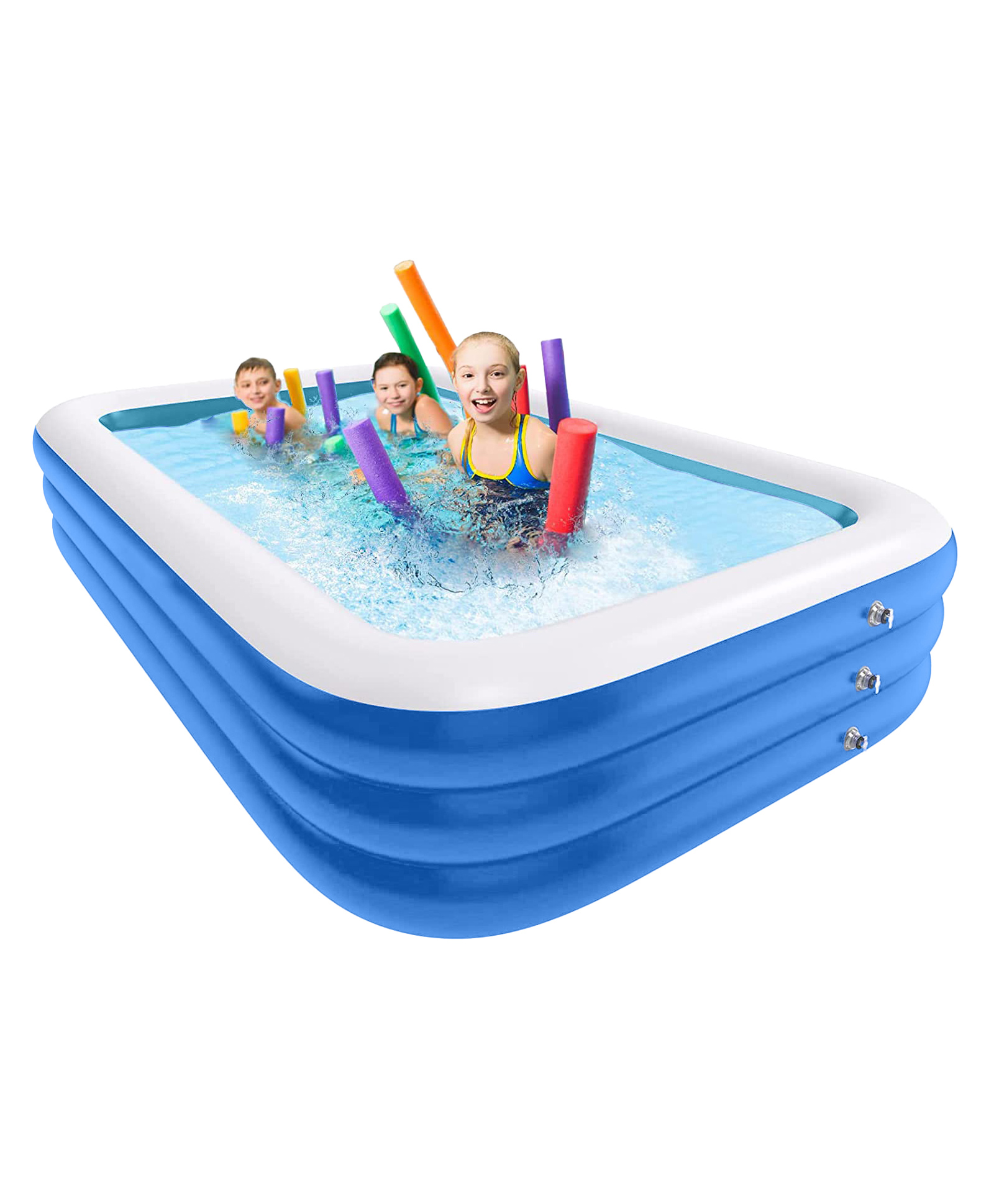 SYGA Rectangular Family Swimming Pool Inflatable Tub Kiddie Pool 3 Layer 1.5 Meters BathTub for Kids, Adults, Outdoor, Garden, Backyard, Pool Party