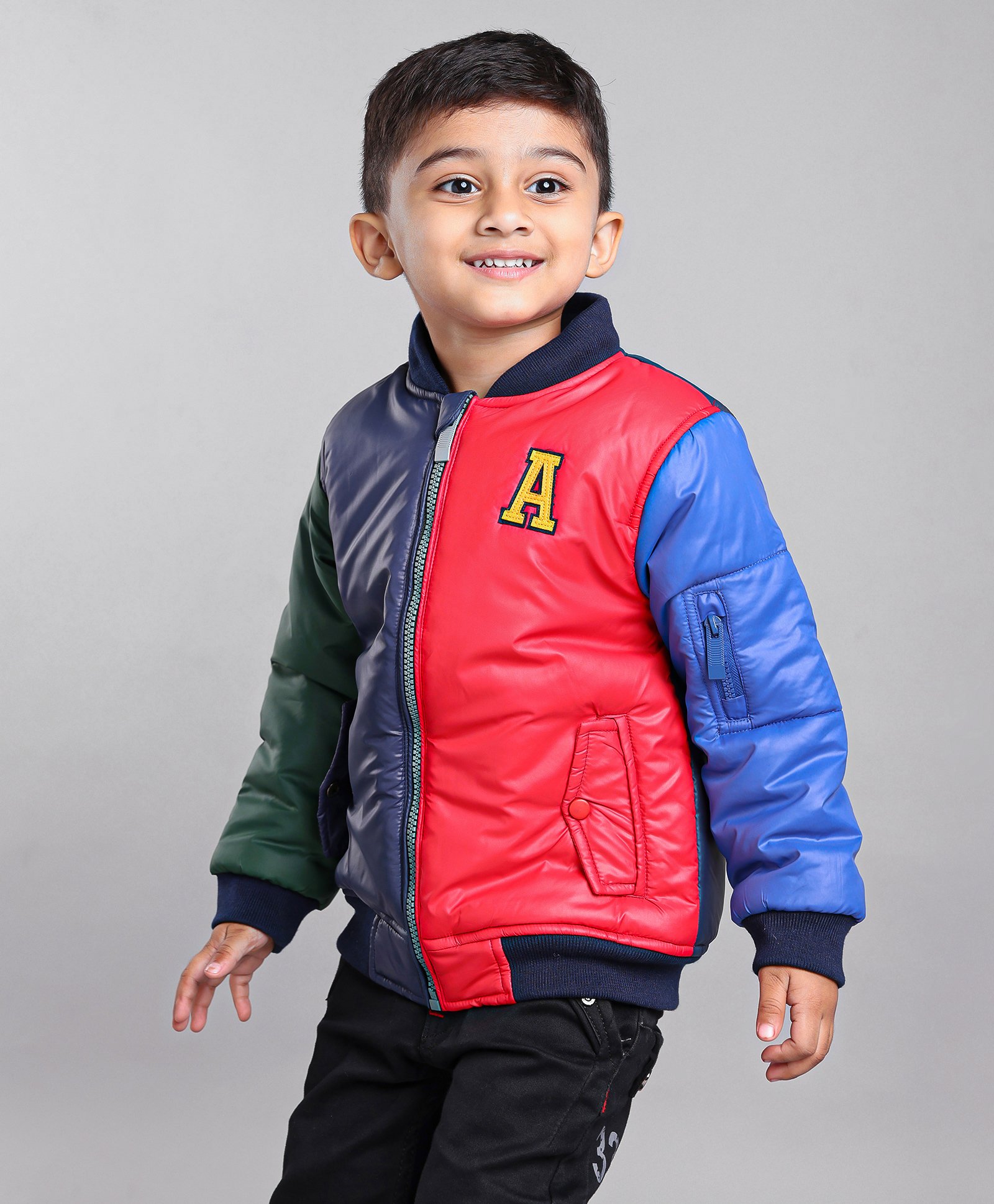 Babyhug Full Sleeves Color Block Bomber Jacket - Multicolor-picture-28