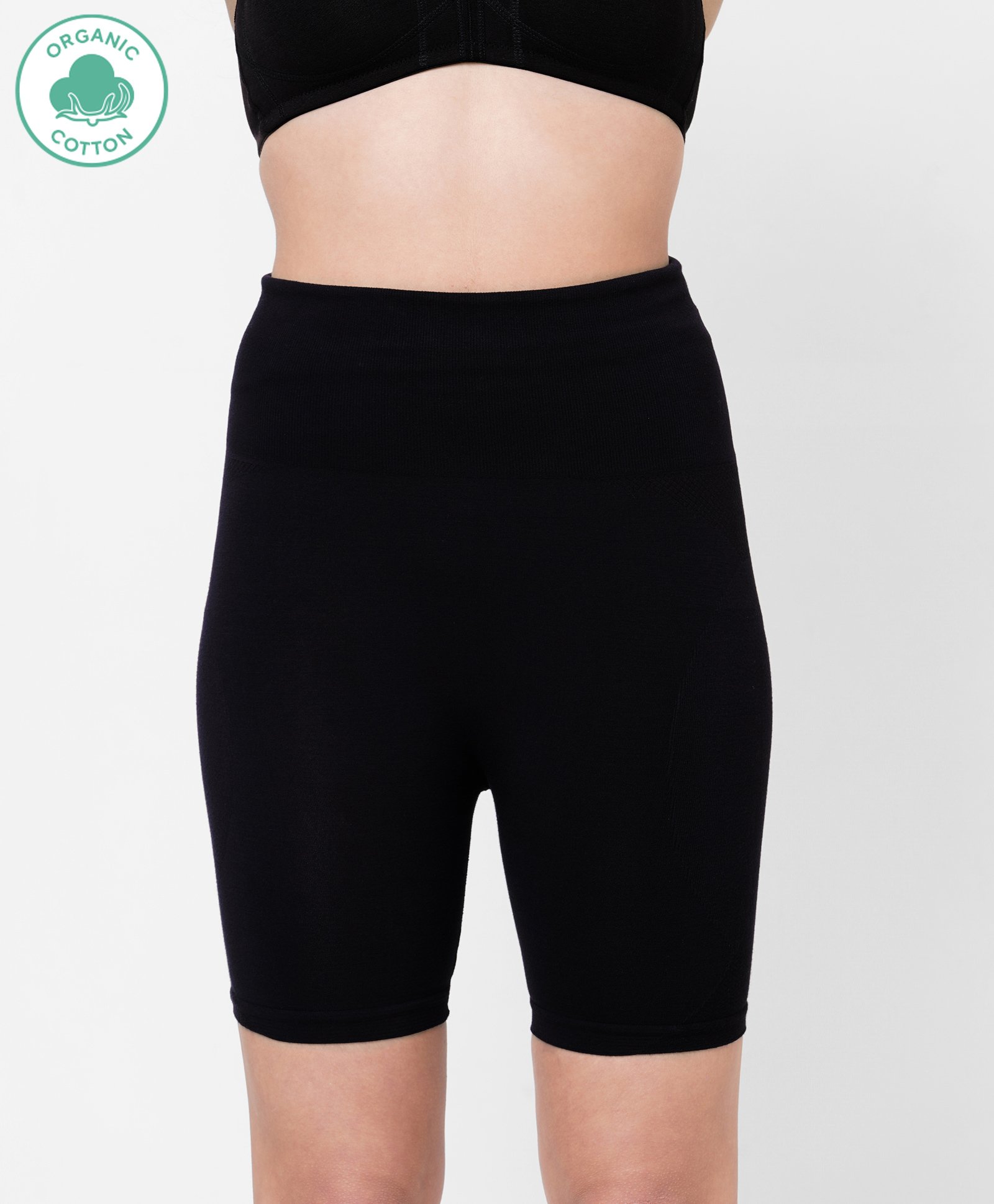 ECOMAMA Super Soft Bamboo Fibre Antimicrobial Seamless Thigh Shaper - Black-picture-15