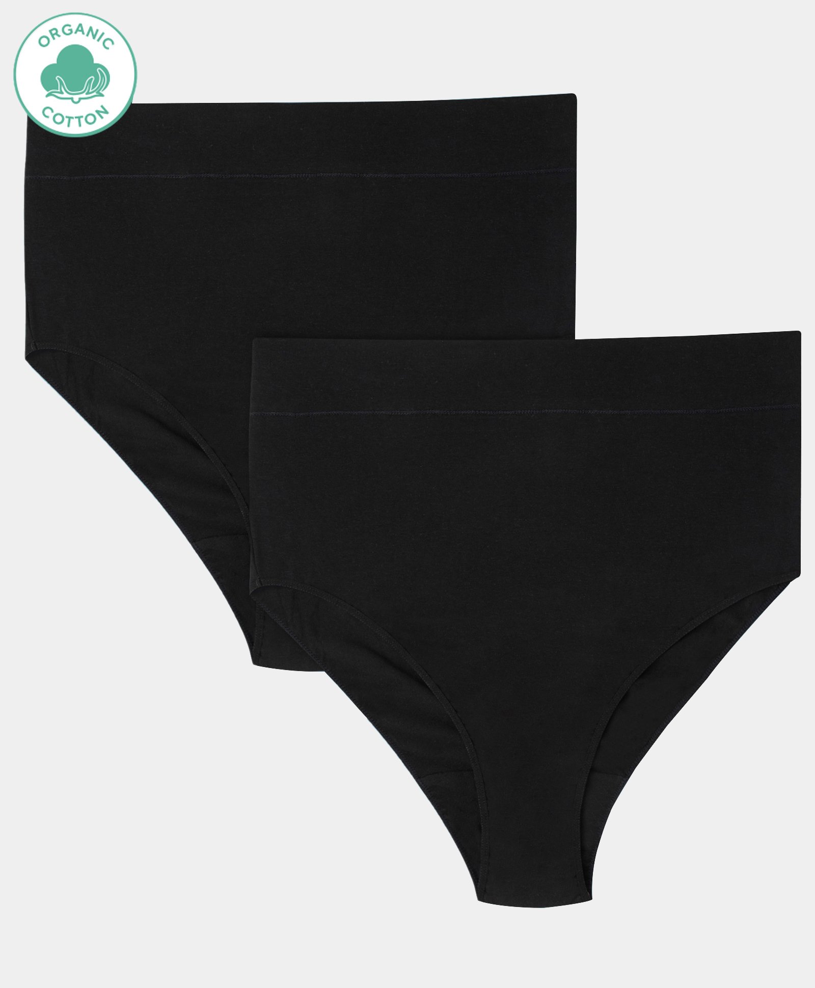 ECOMAMA Organic Cotton & Bamboo Anti Microbial Soft Over The Bump Panties Pack of 2 - Black-image-31
