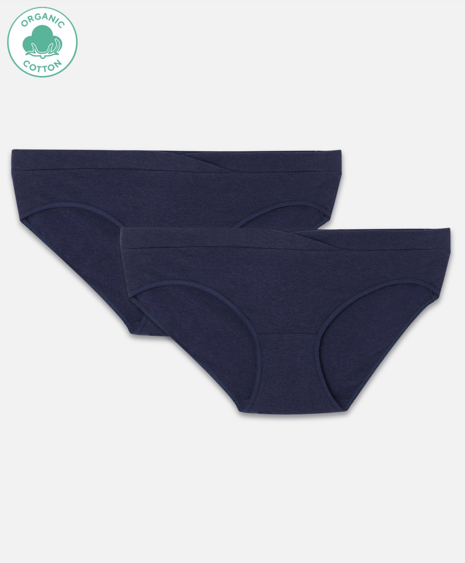 ECOMAMA Organic Cotton & Bamboo Antimicrobial Solid V Band Panty Pack of 2 - Blue-picture-18
