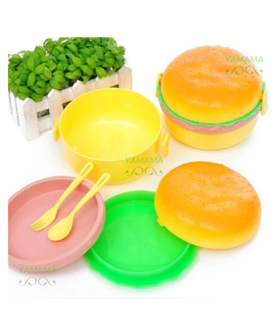 YAMAMA 3 Tier Burger Tiffin Box  - Multicolor-picture-26