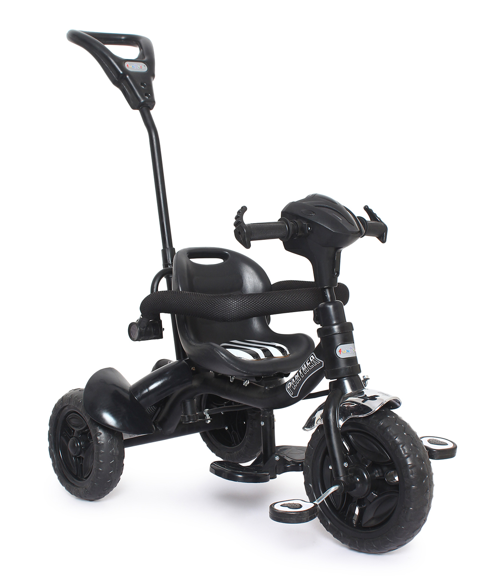 FunRide Kids Tricycle Panther 2 in 1 Plug and Play Baby Trike with Music and Lights and Removable Parental Control Handle for Boys and Girls- Black-picture-15