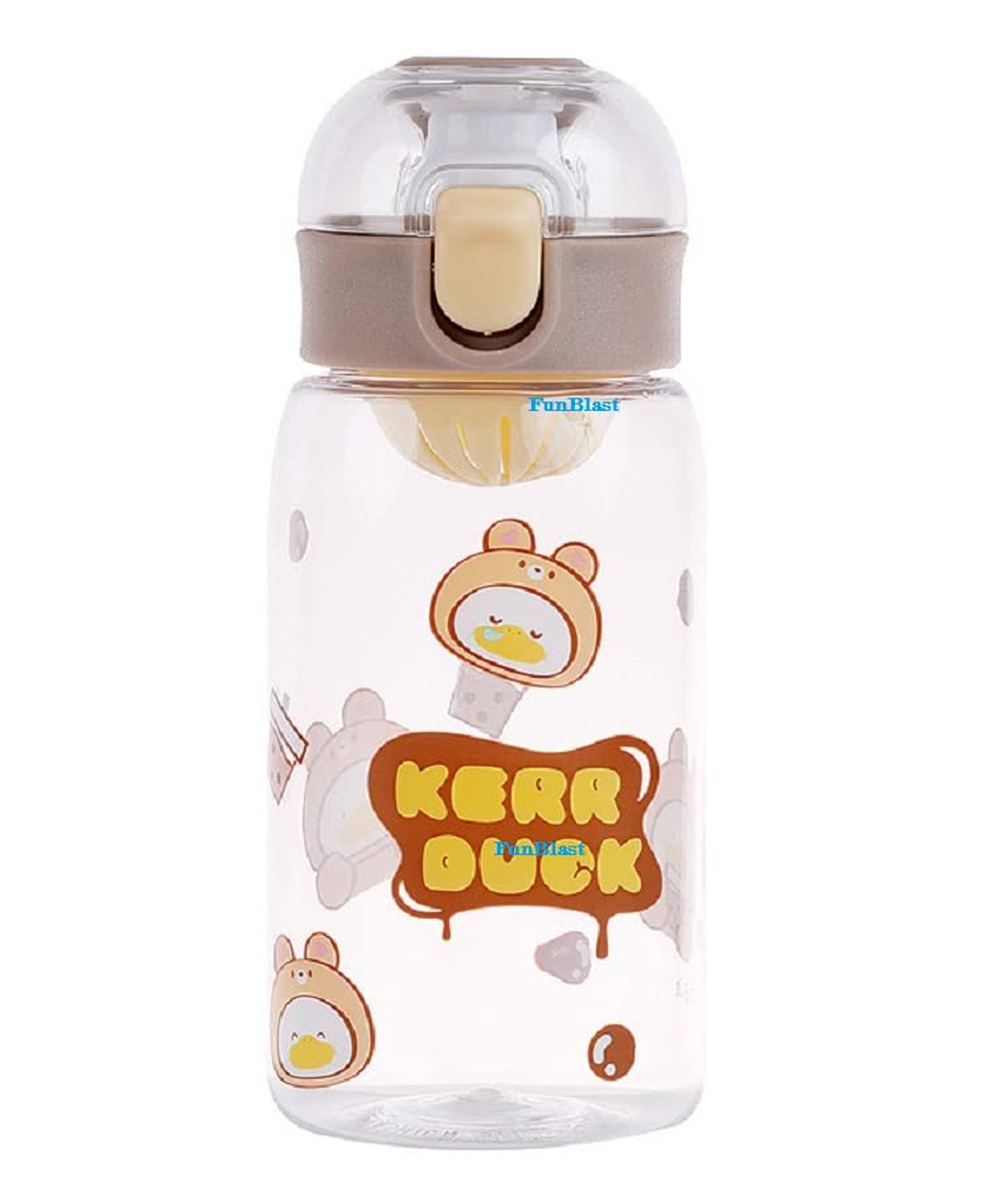 FunBlast Cartoon Design Water Bottle Brown  450 ML-image-2