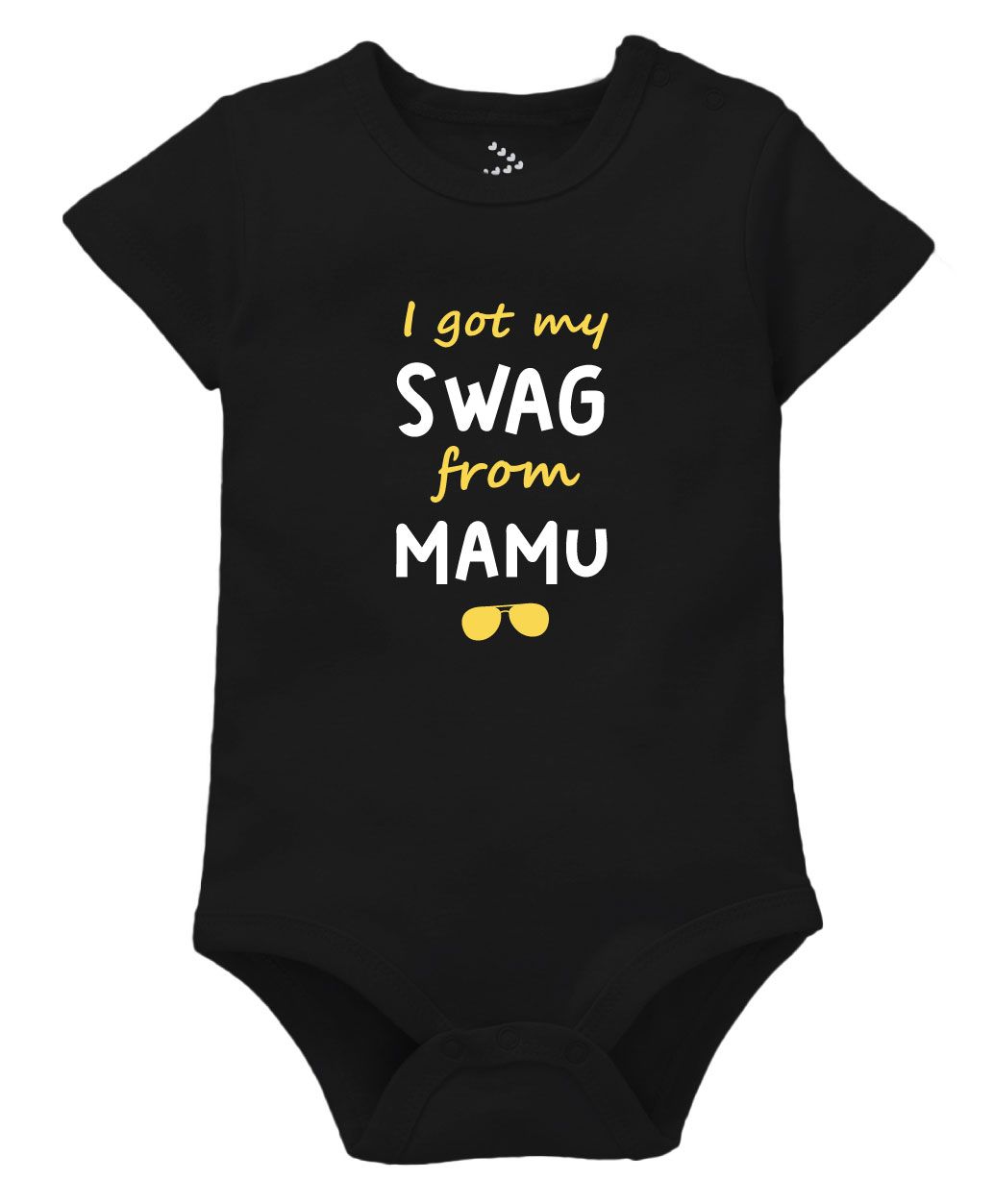 Zeezeezoo Half Sleeves Swag From Mamu Print Onesie - Black-picture-45