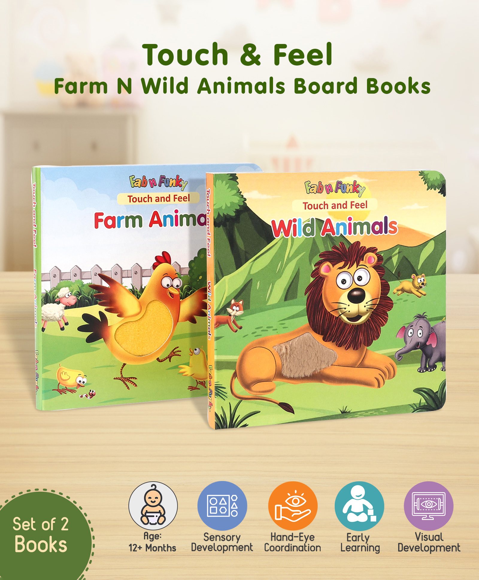 Touch and Feel Farm Wild Animals Board books Pack of 2 - English Online in  India, Buy at Best Price from  - 11353536