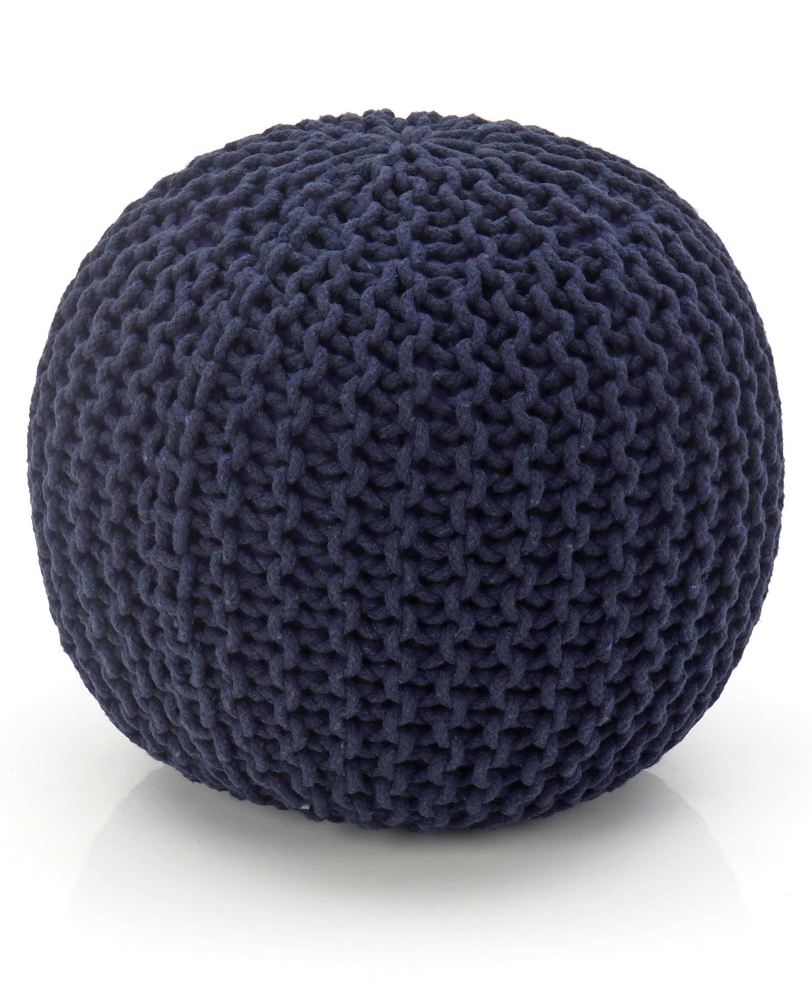 Knitted Stool with Soft Beans Filling - Teal Blue-image-4