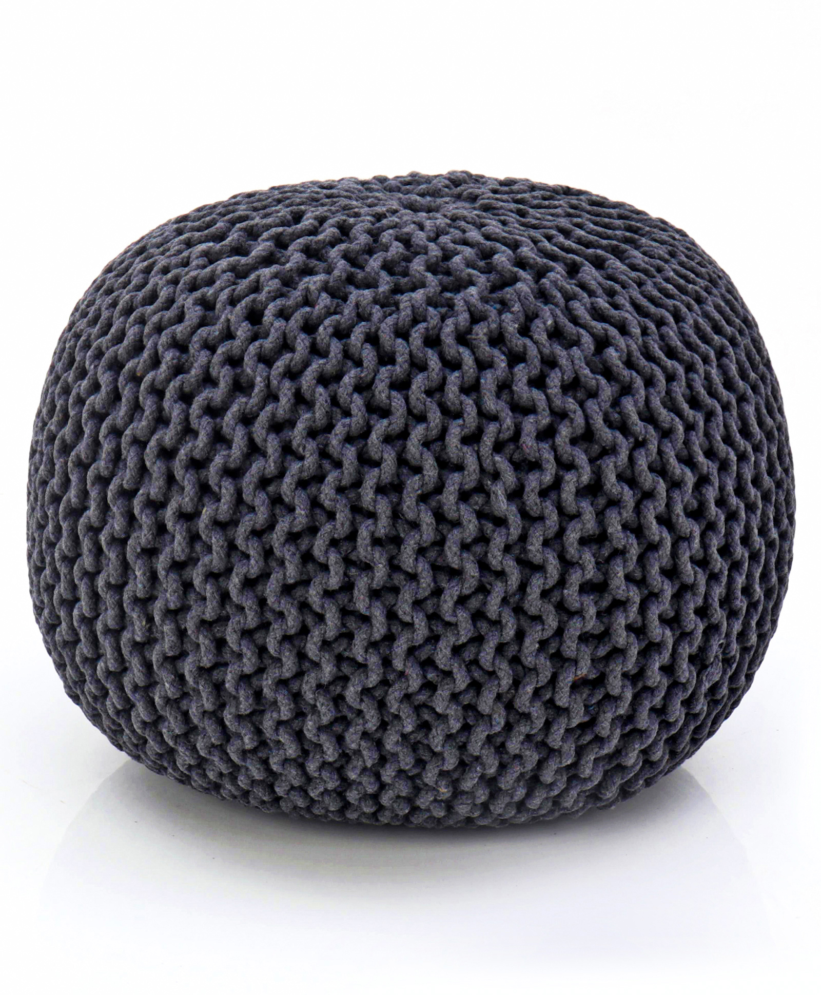 Knitted Stool with Soft Beans Filling - Black-image-30
