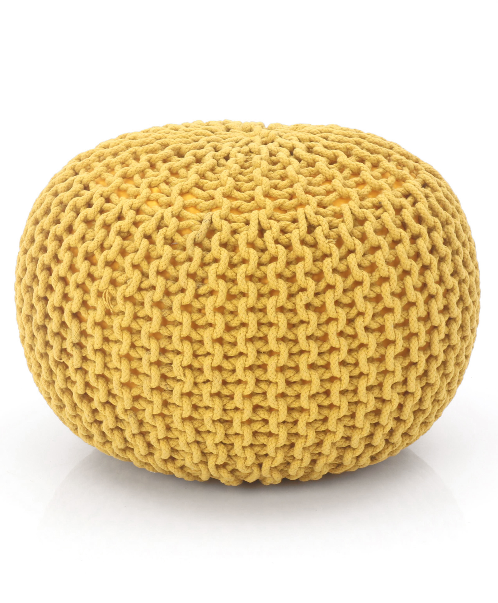 Knitted Stool with Soft Beans Filling - Yellow-image-24