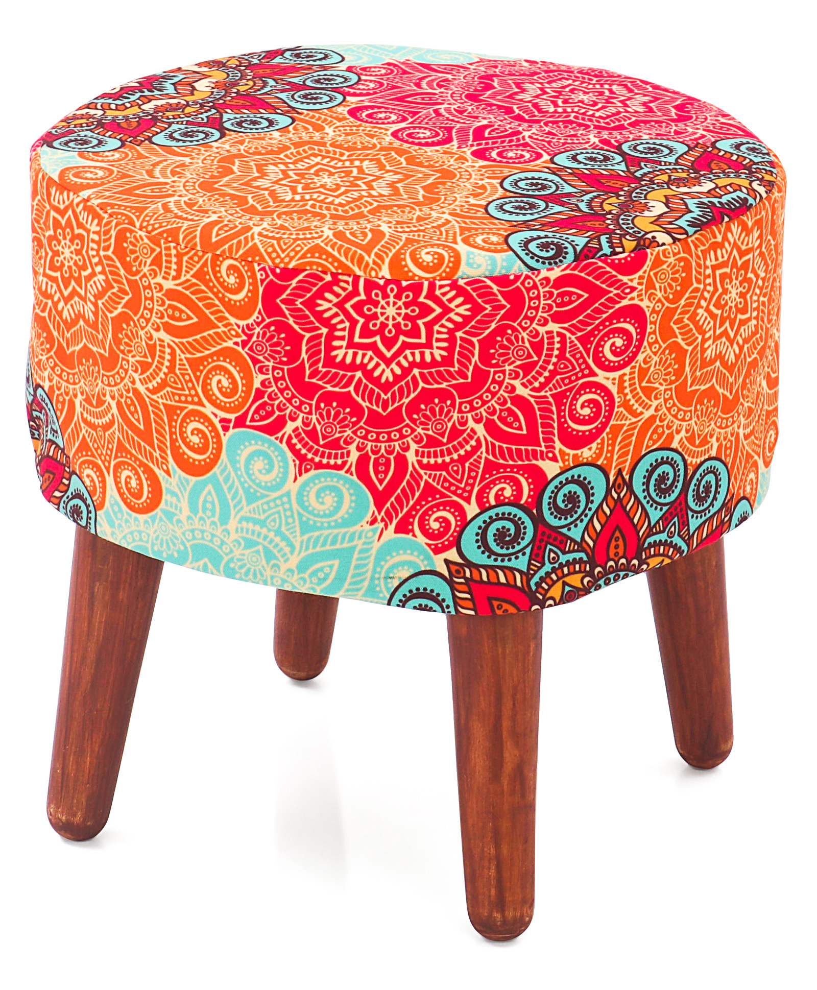 Multipurpose Foot Stool with Detachable Legs Mandal Art - Orange-image-47
