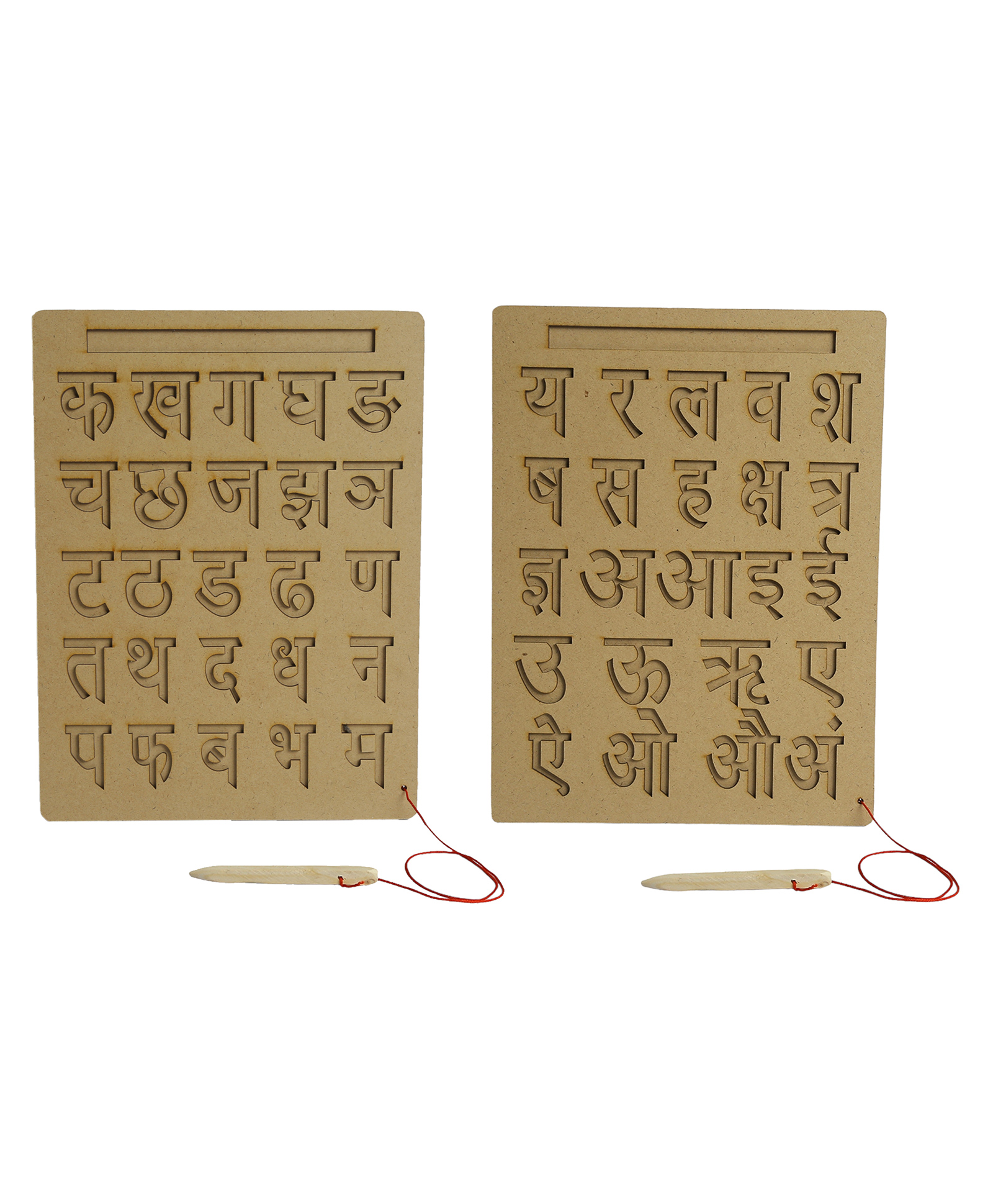 Mindmaker Writing Practice Hindi Alphabet Tracing Boards  Learning Toys Pack Of 2 - Brown-picture-0