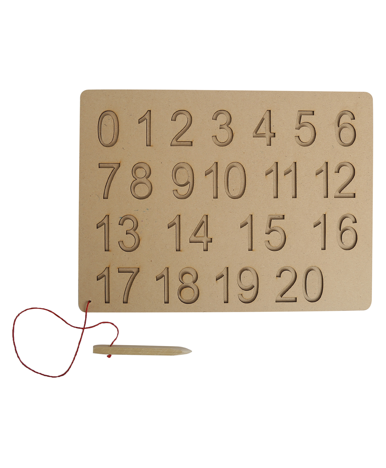 MINDMAKER Wooden Numeric Tracing Board  1  to 20 Number Tracing Board Number Writing Practice Tracing Boards for Kids(Color May Vary)-image-11