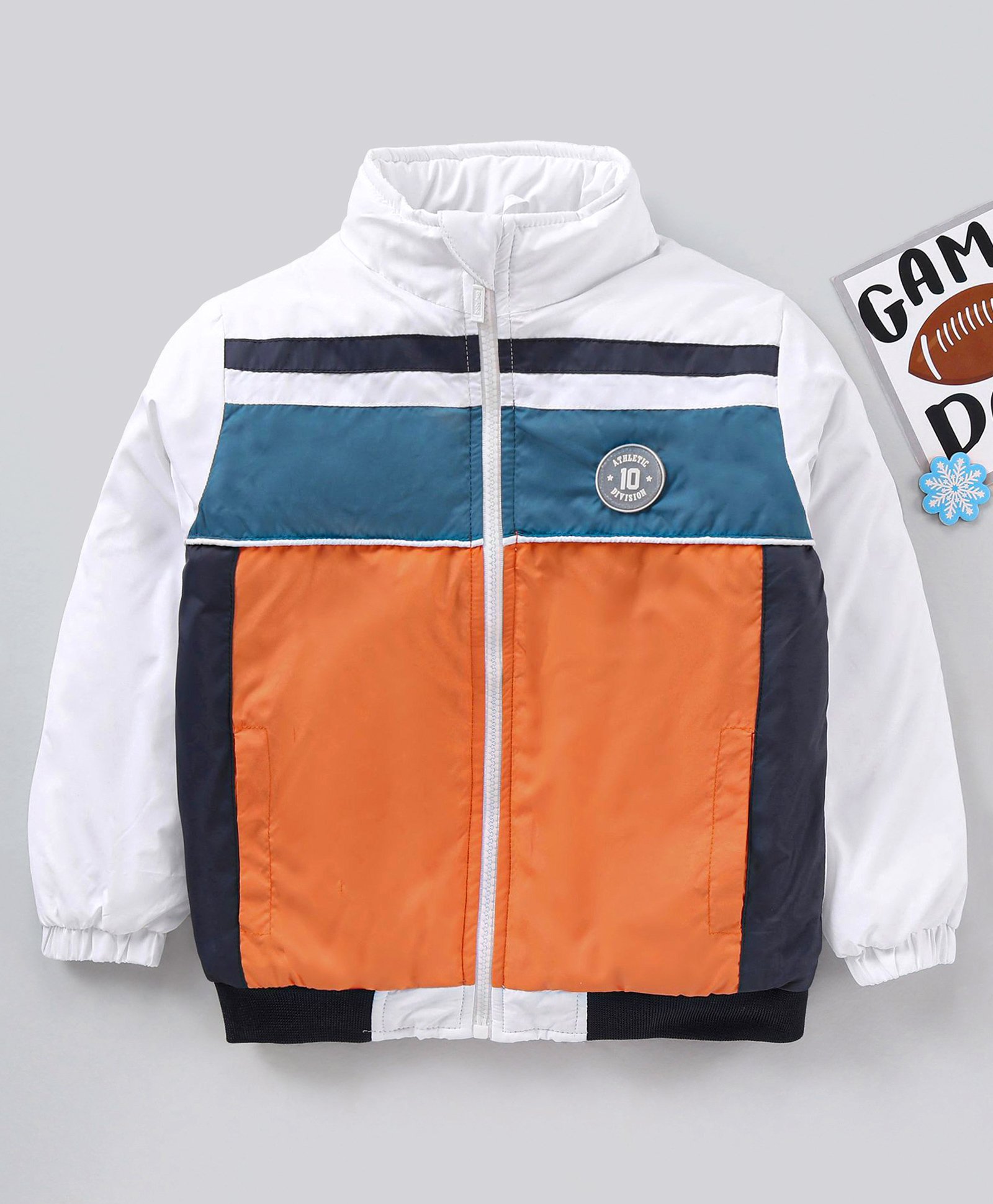 Babyhug Full Sleeves Jacket Color Block Design- Multicolour-image-47