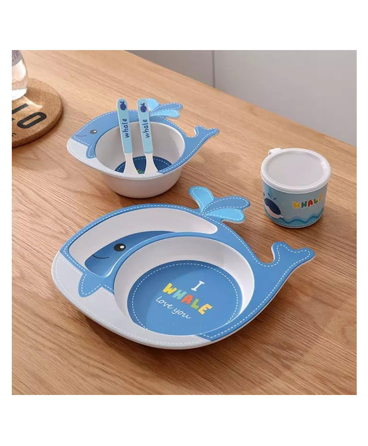Negocio Fish Shaped Bamboo Fibre Tableware Set - Blue-image-44