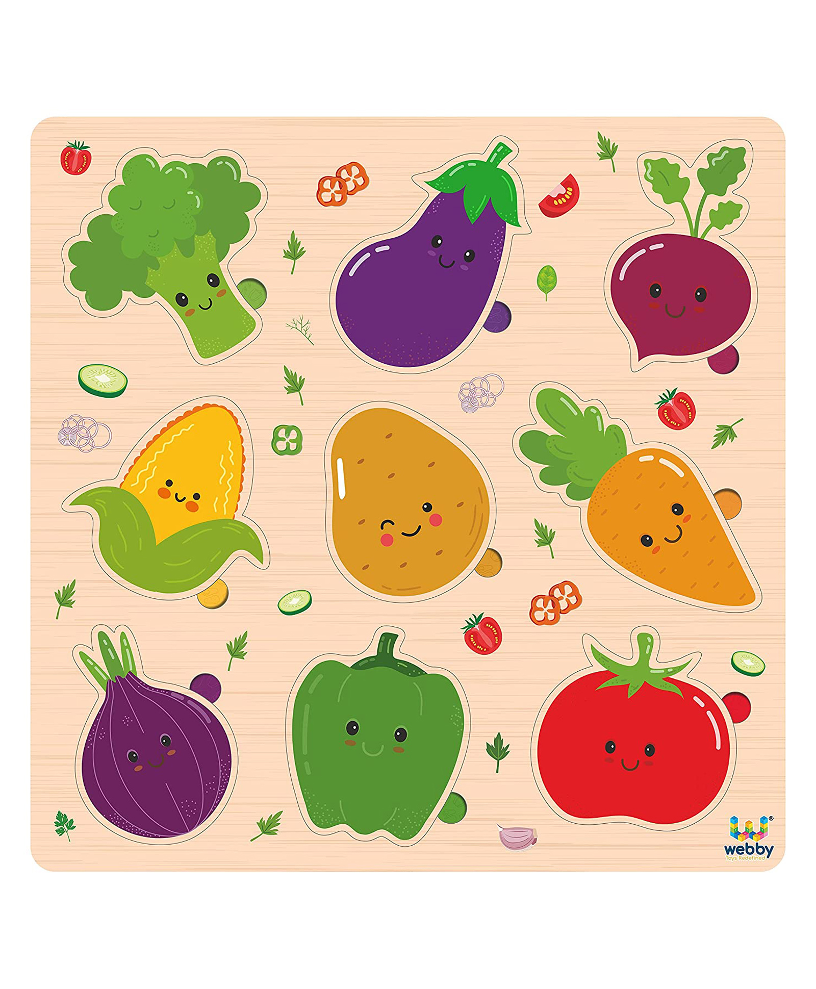 Lattice Vegetable Educational Pre School Wooden Puzzle-image-46