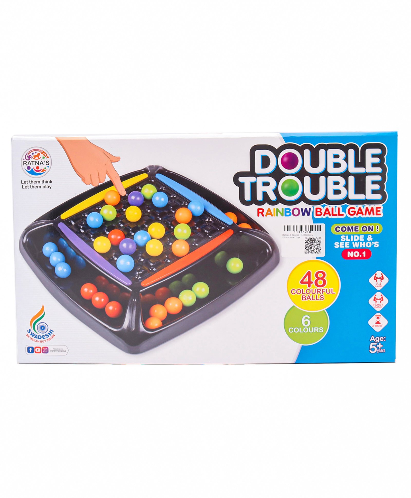 Ratnas Double Trouble Rainbow Ball Game - 49 Pieces-picture-14