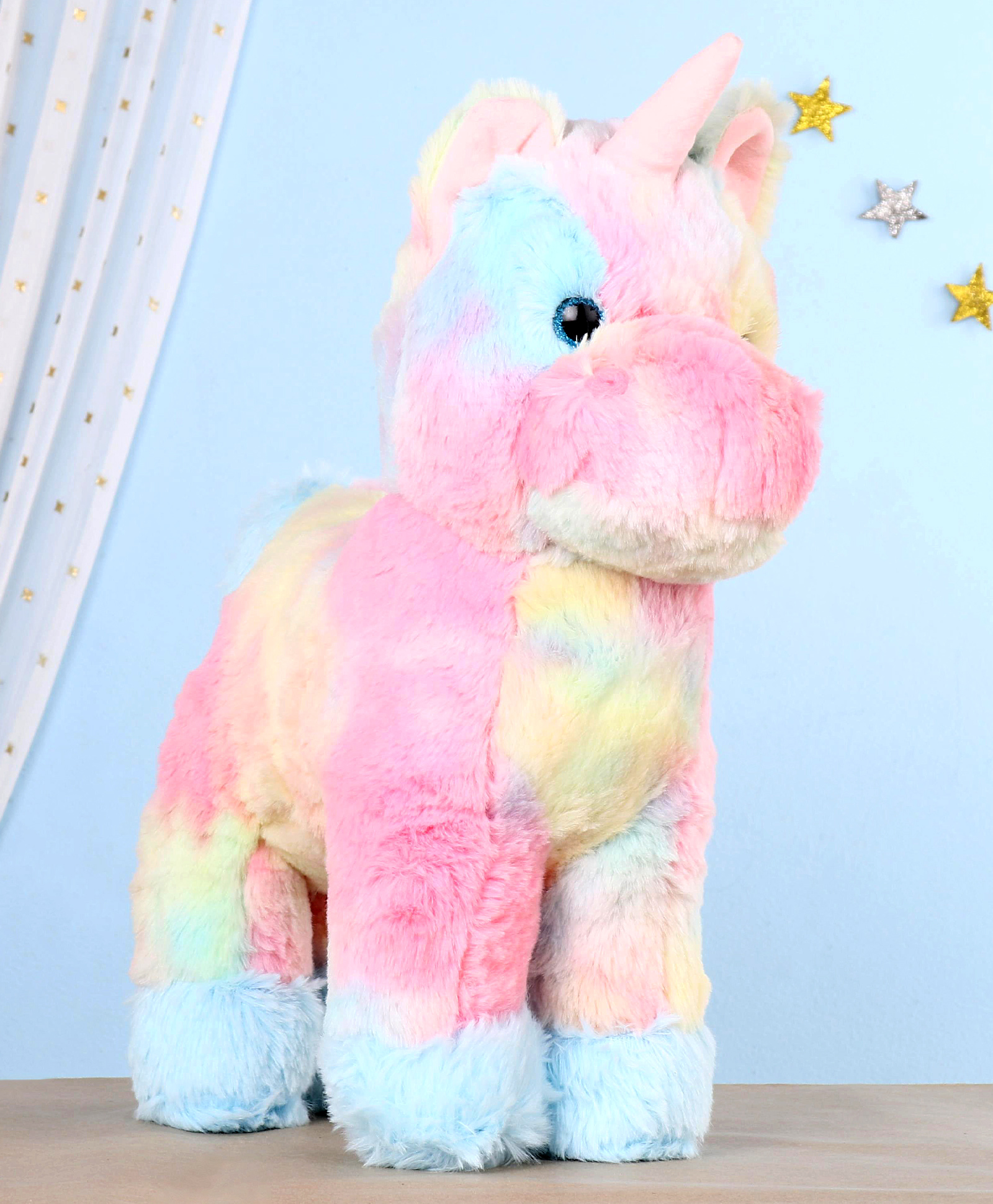 Edu Kids Toys Rainbow Pony Soft Toys (Color May Vary) - Length 35 cm-image-1
