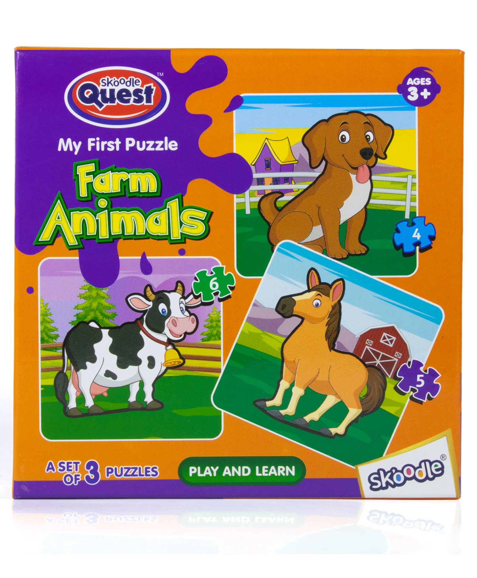 Skoodle Quest Animals Puzzle Pack of 3- 15 pieces-picture-23
