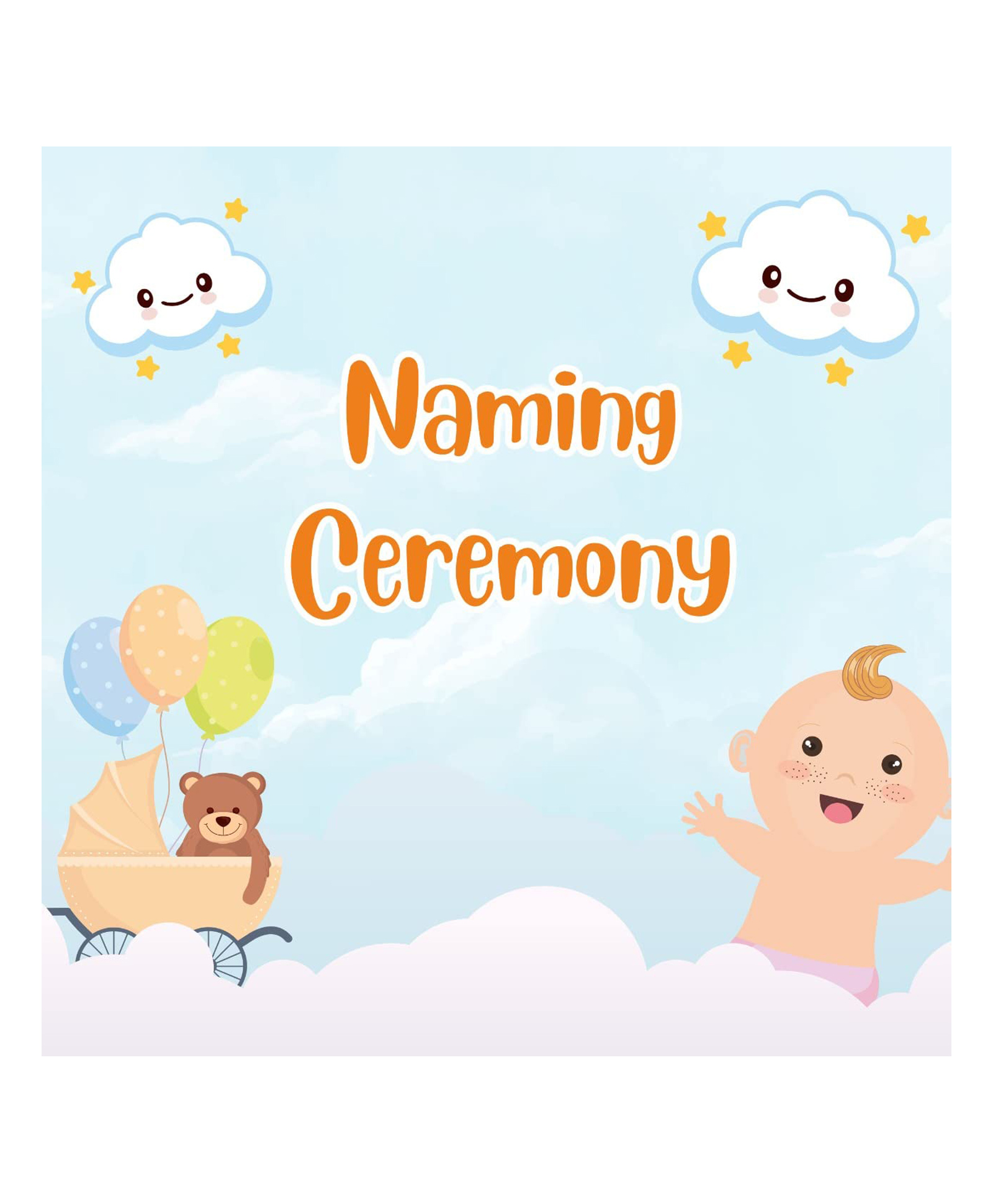 Naming Ceremony Teddy Theme Backdrop For Naamkaran Baby Boy & Girl Online  in India, Buy at Best Price from  - 11386181