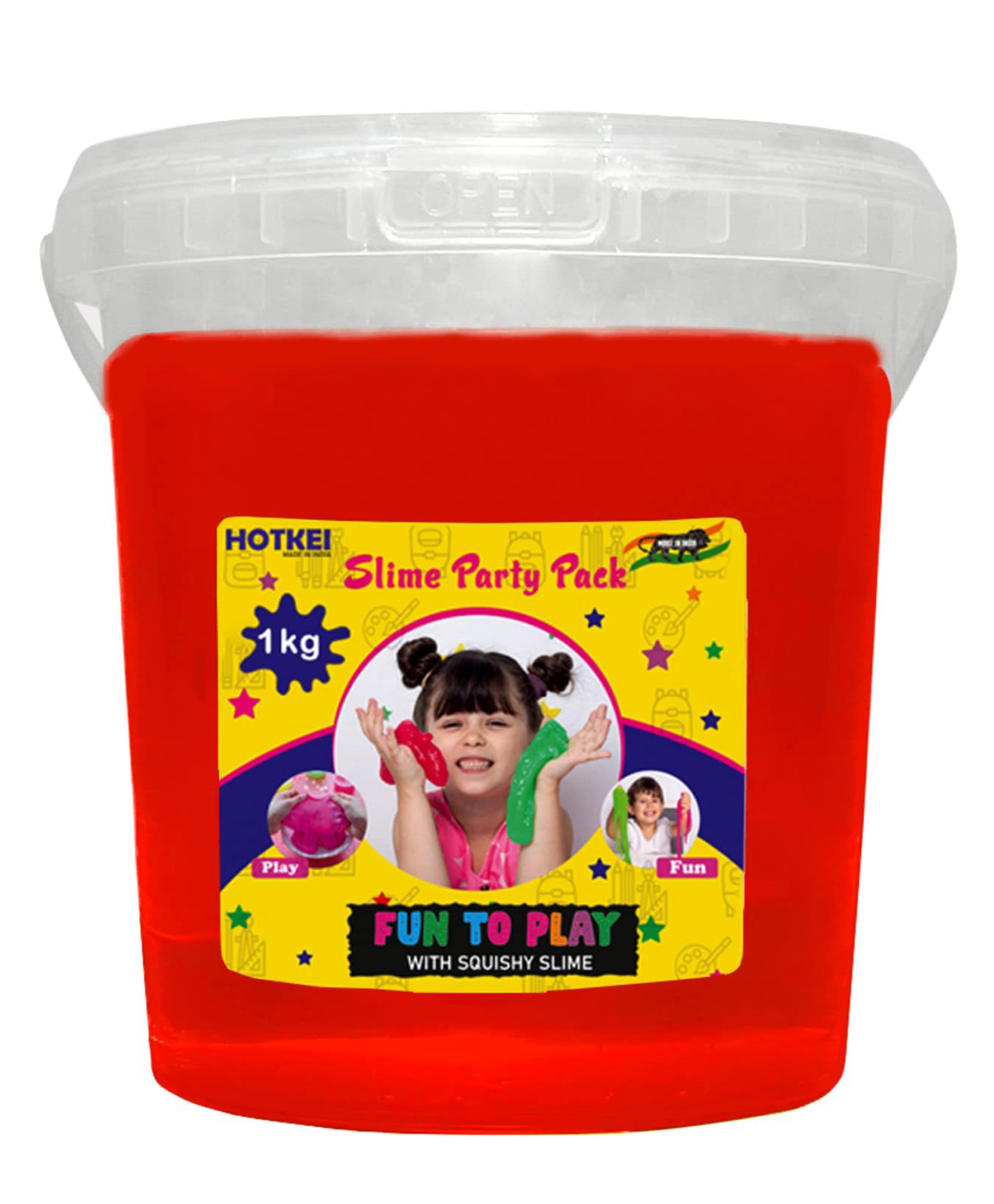 HOTKEI Red Fruit Scented DIY Magic Toy Slimy Slime Clay Gel Jelly Putty Set 1 Kg-image-3