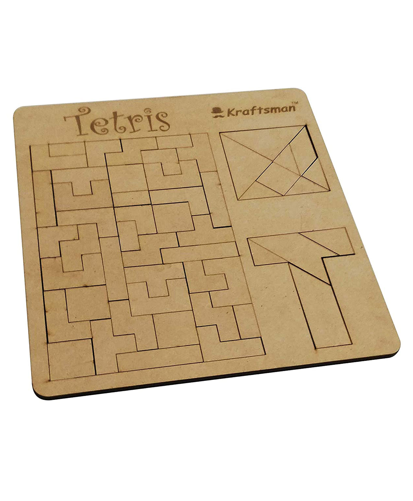 Kraftsman Wooden Tetris Block Puzzle Board Made in India Tetris Tangram T  Puzzle - Brown Online India, Buy Puzzle Games & Toys for (6-15 Years) at   - 11394048